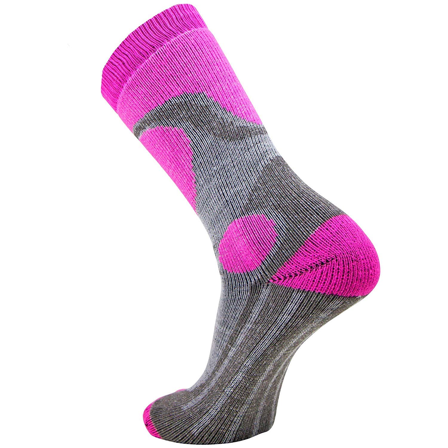 Pure Athlete Elite - Calcetines de esquí para niños y niñas, X-Small-Small, Rosa neón – 3 unidades