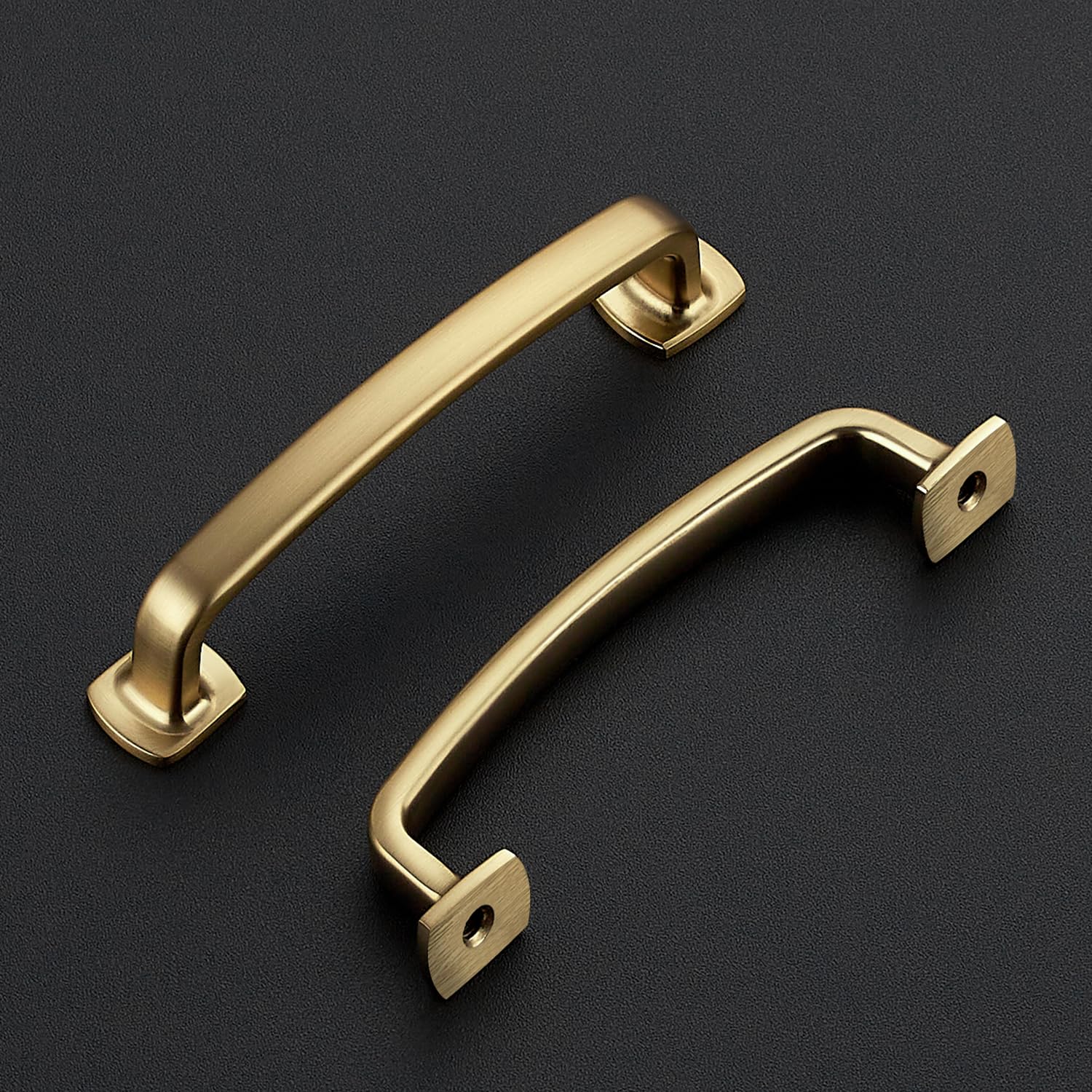 Ravinte Maniglie ad arco per armadietti, confezione da 10 pezzi, 9,5 cm, color bronzo champagne, maniglie piatte quadrate per cassetti e cassetti da cucina