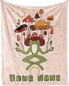Custom Frog Throw Blanket for Baby - 30x40 Inches Lap Size - Soft Fluffy Cozy Blankets Gift - Pink Novelty Blanket Throws for Couch, Work