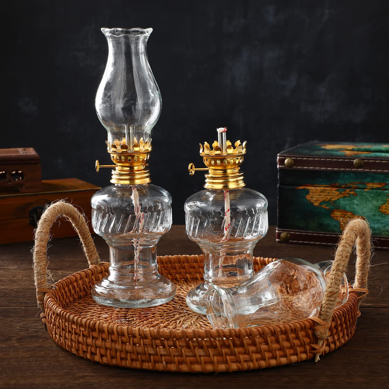 Garneck 2 Sets of Retro Kerosene Lamp Retro Oil Lamp Burner Kerosene Oil Home Party Decorative Outdoor Camping s for Indoors - Image 3