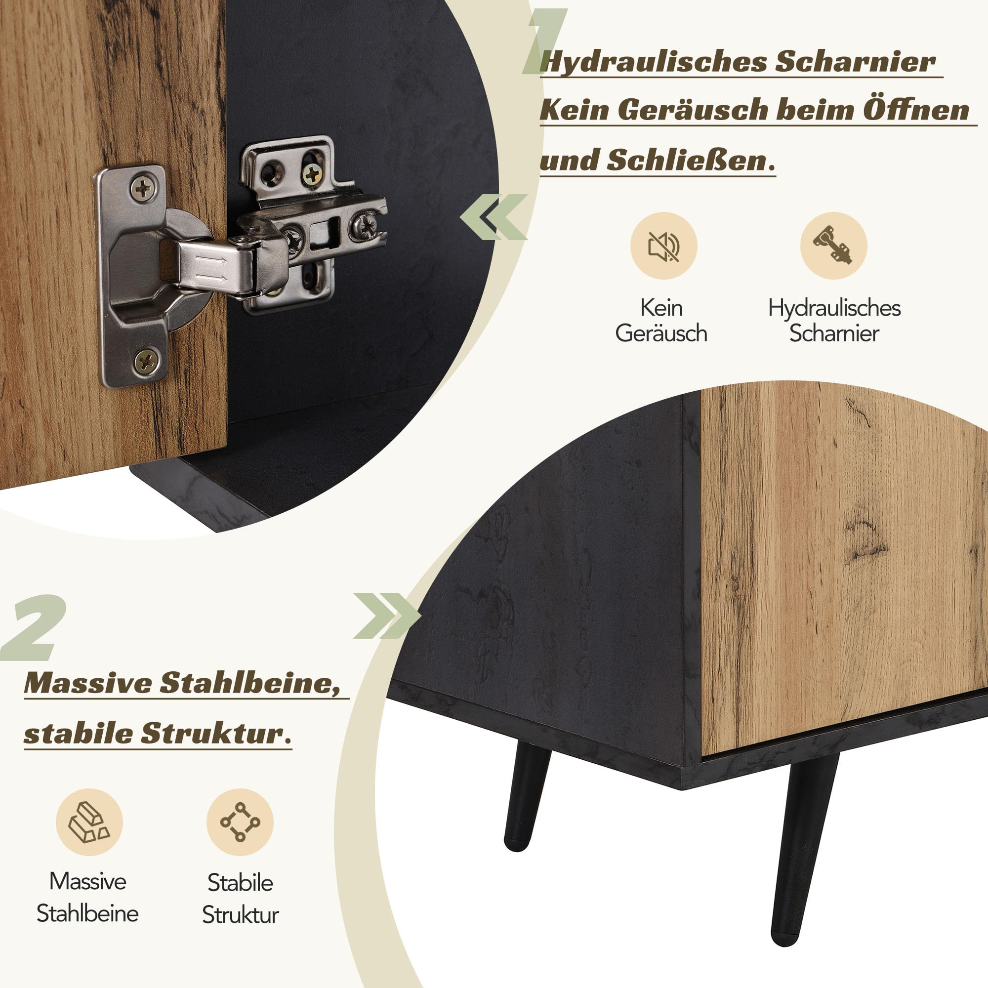 Meuble TV-SEYAKANY-178*35*45 cm, avec 4 tiroirs, aspect grain de bois Meuble TV-SEYAKANY-178*35*45 cm, avec 4 tiroirs, aspect grain de bois