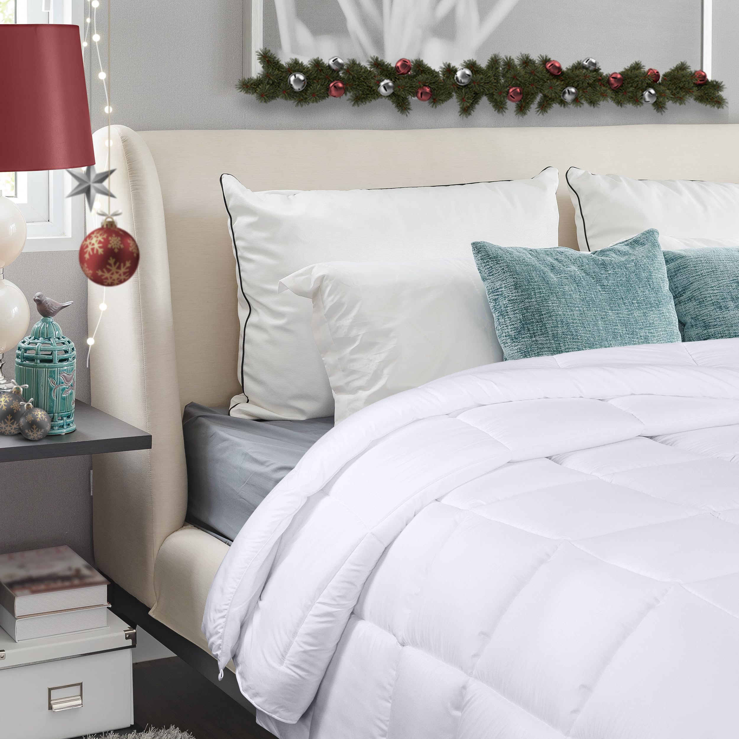 Utopia Bedding Piumino 140 x 200 cm, Piumone Leggero per Letto Singolo, 100% Imbottitura in Fibra Cava, Trapunta in Microfibra per Tutte le Stagioni (Bianco)