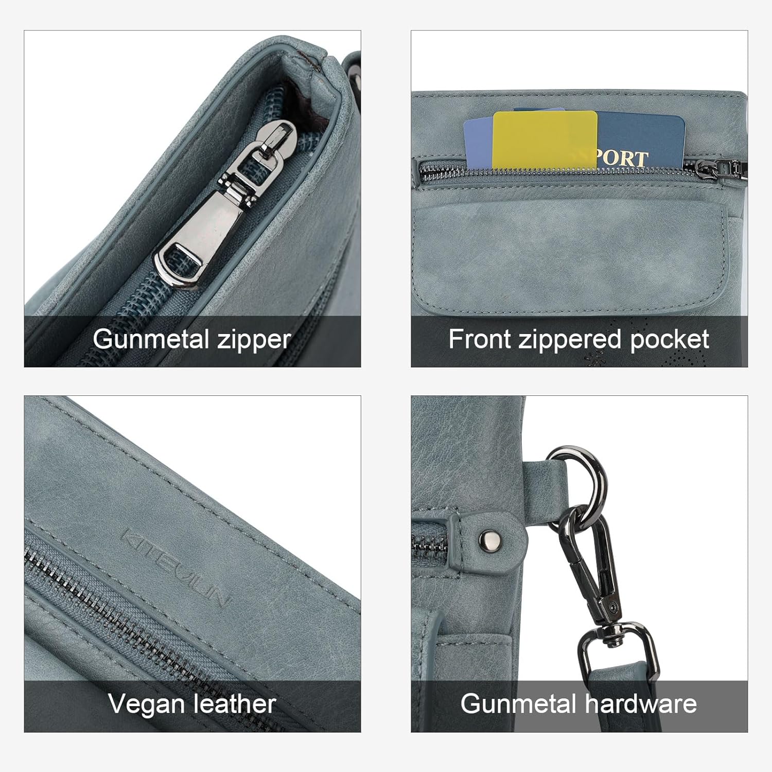 Crossbody Bags for Women Vegan Leather Cross Body Purse with Adjustable Strap Multiple Pockets Shoulder Handbags - Image 6