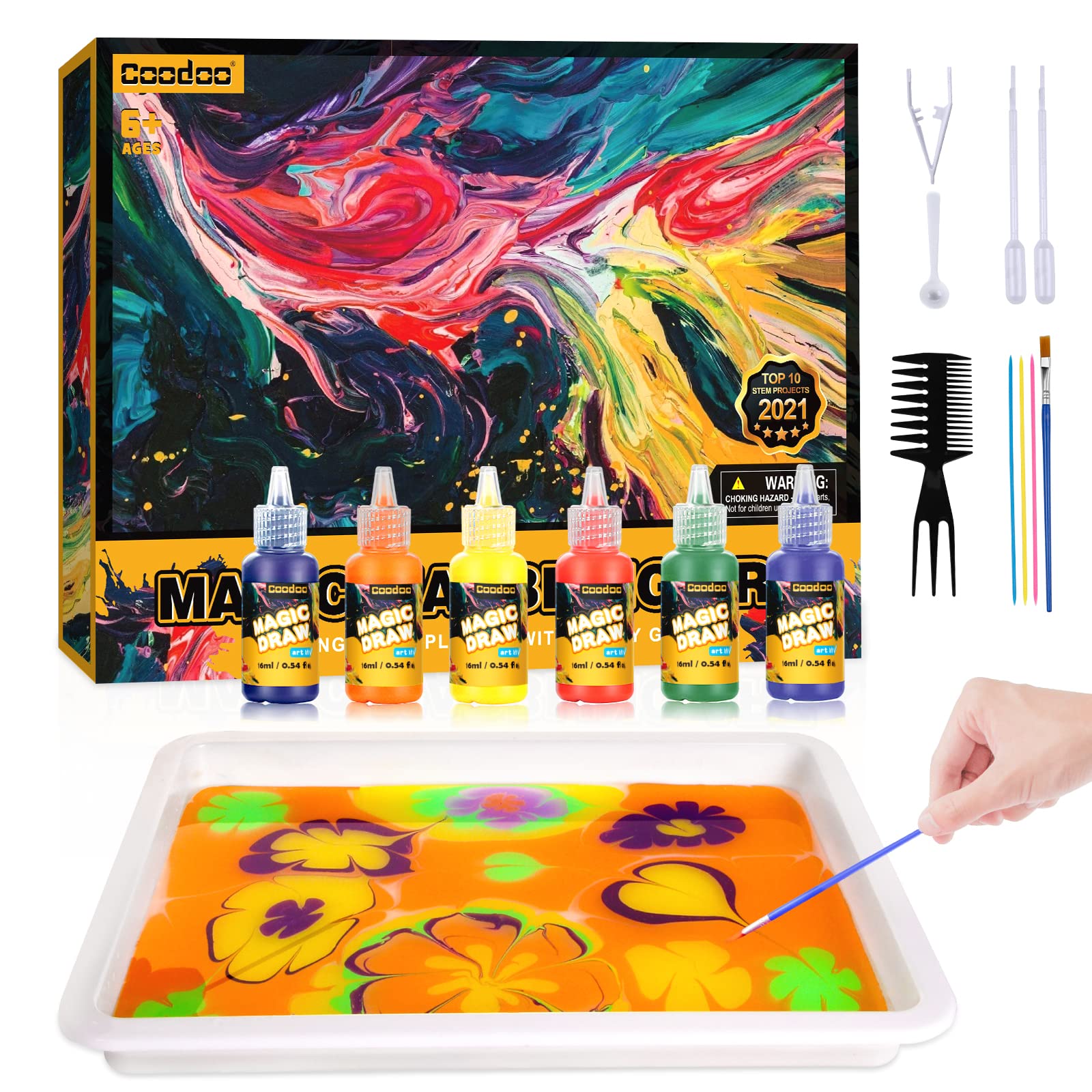 Water Marbling Paint for Kids - Arts and Crafts for Girls & Boys Crafts Kits Ideal Gifts for Kids Age 6+ 8-12