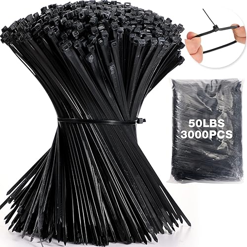 3000 piezas bridas para cables resistentes a granel, bridas de nailon autobloqueantes para plantas, jardinería, agricultura, rejilla, valla de pared