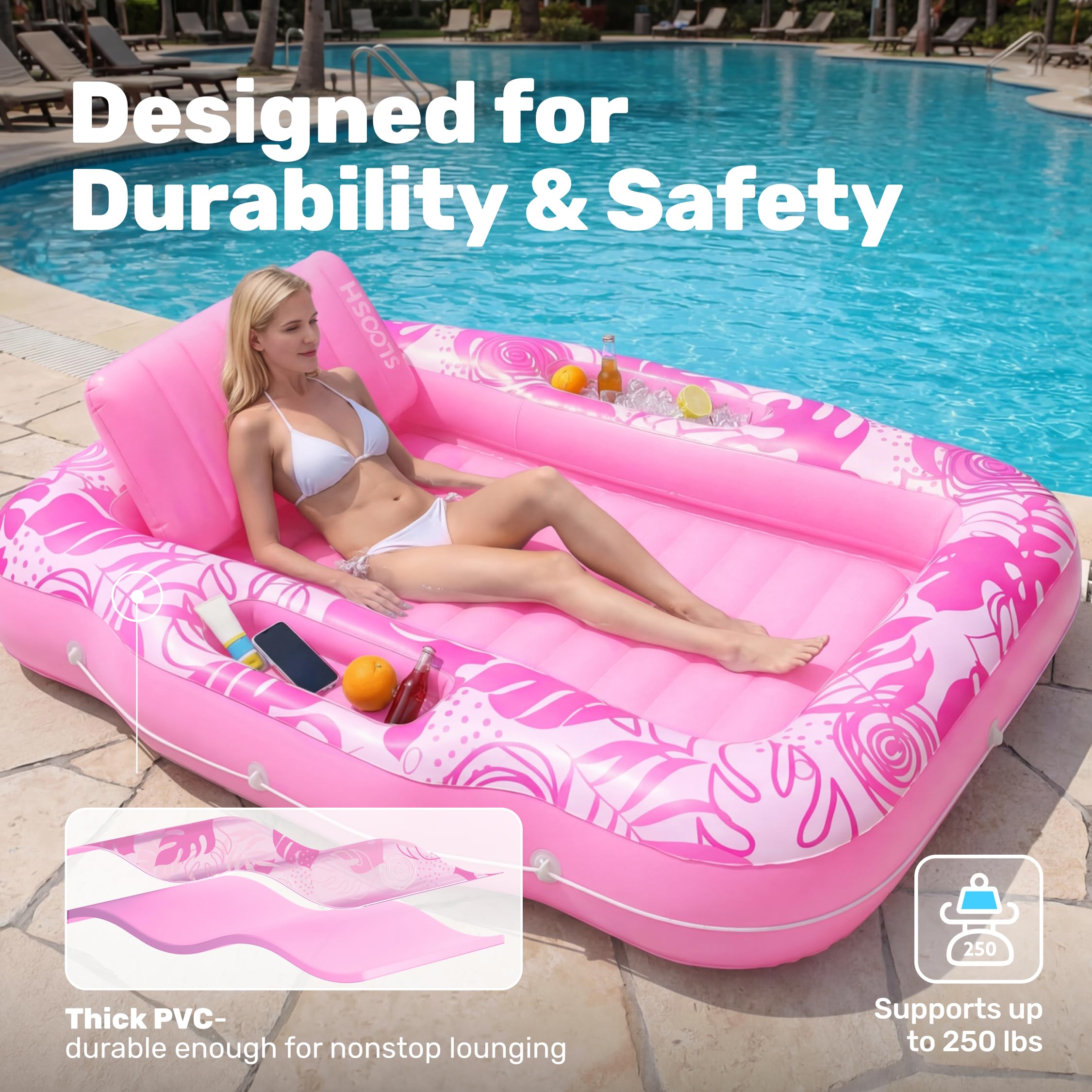Sloosh Inflatable Tanning Pool Lounge Float - Image 5