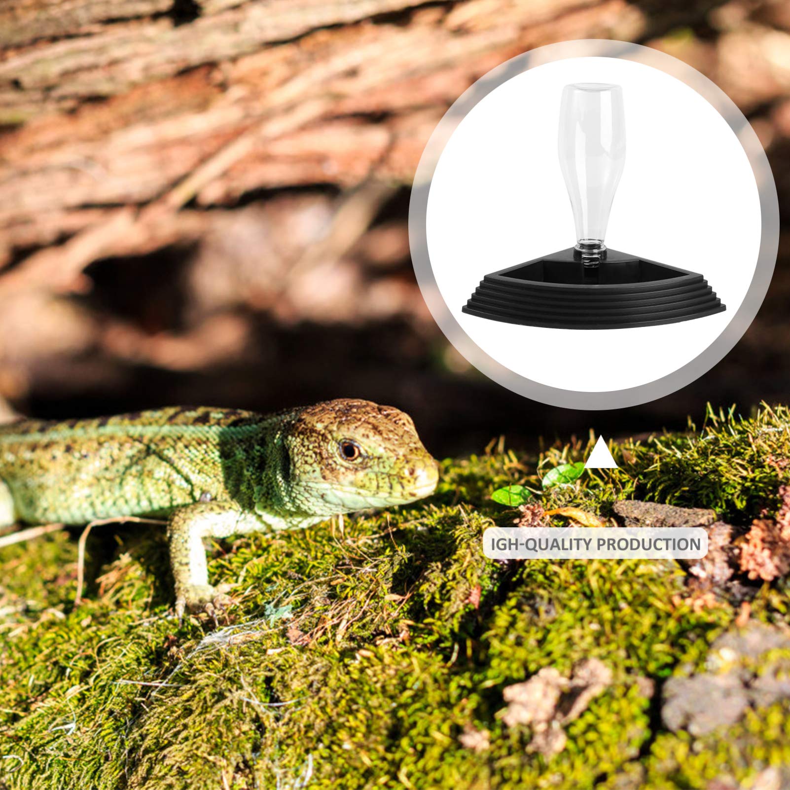 Mipcase 3 Pezzi Ciotola per Bere per Rettili Fontana Automatica per Acqua Ingresso Senza Scale Base Stabile Triangolo Alimentatore per Animali Domestici Fornitura di Acqua