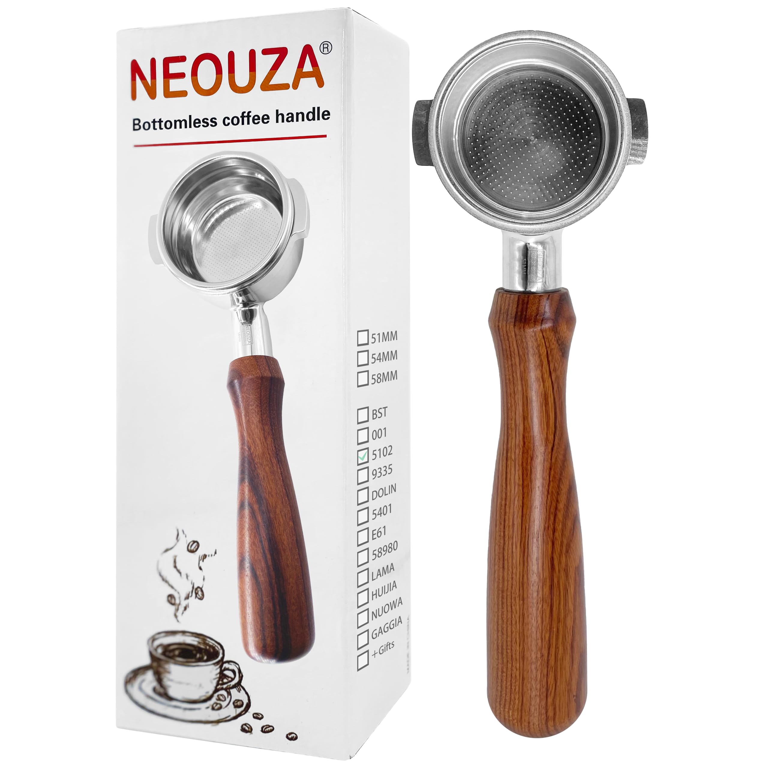 Amazon | NEOUZA51mmエスプレッソボトムレスポルタフィルターデロンギ