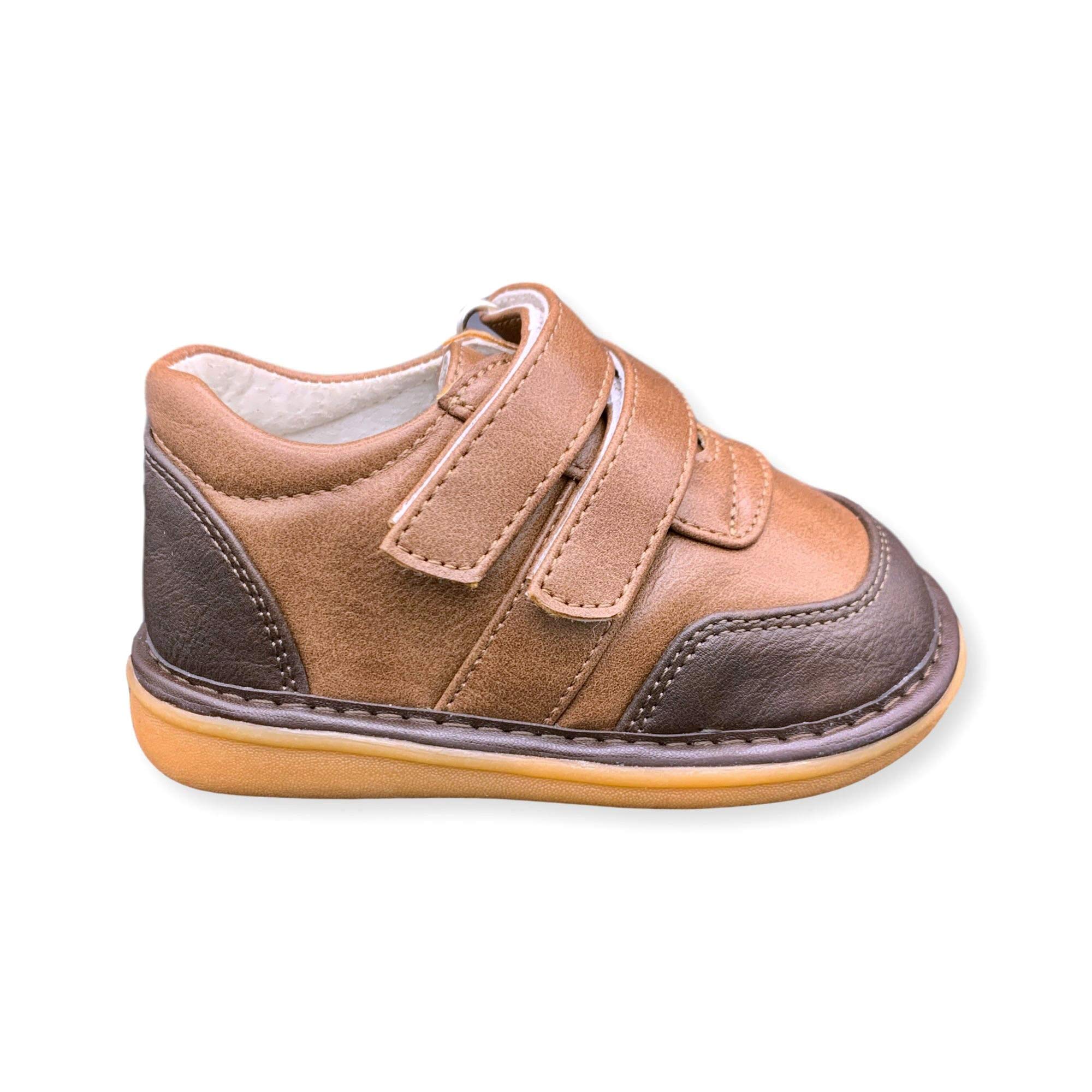 Wee Squeak Toddler Squeaky Shoes Two-Tone Brown Size 8