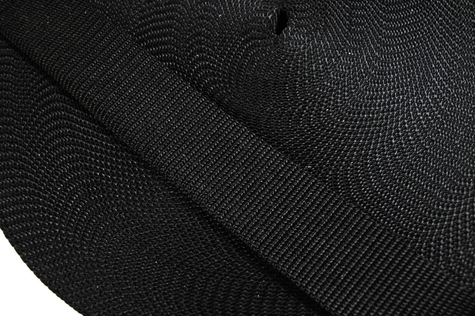 celloexpress Polypropylene Webbing Strapping - Strap Tape Bag Tote Handle - Black 25mm (1 inch), 5m (500cm) โ image 1