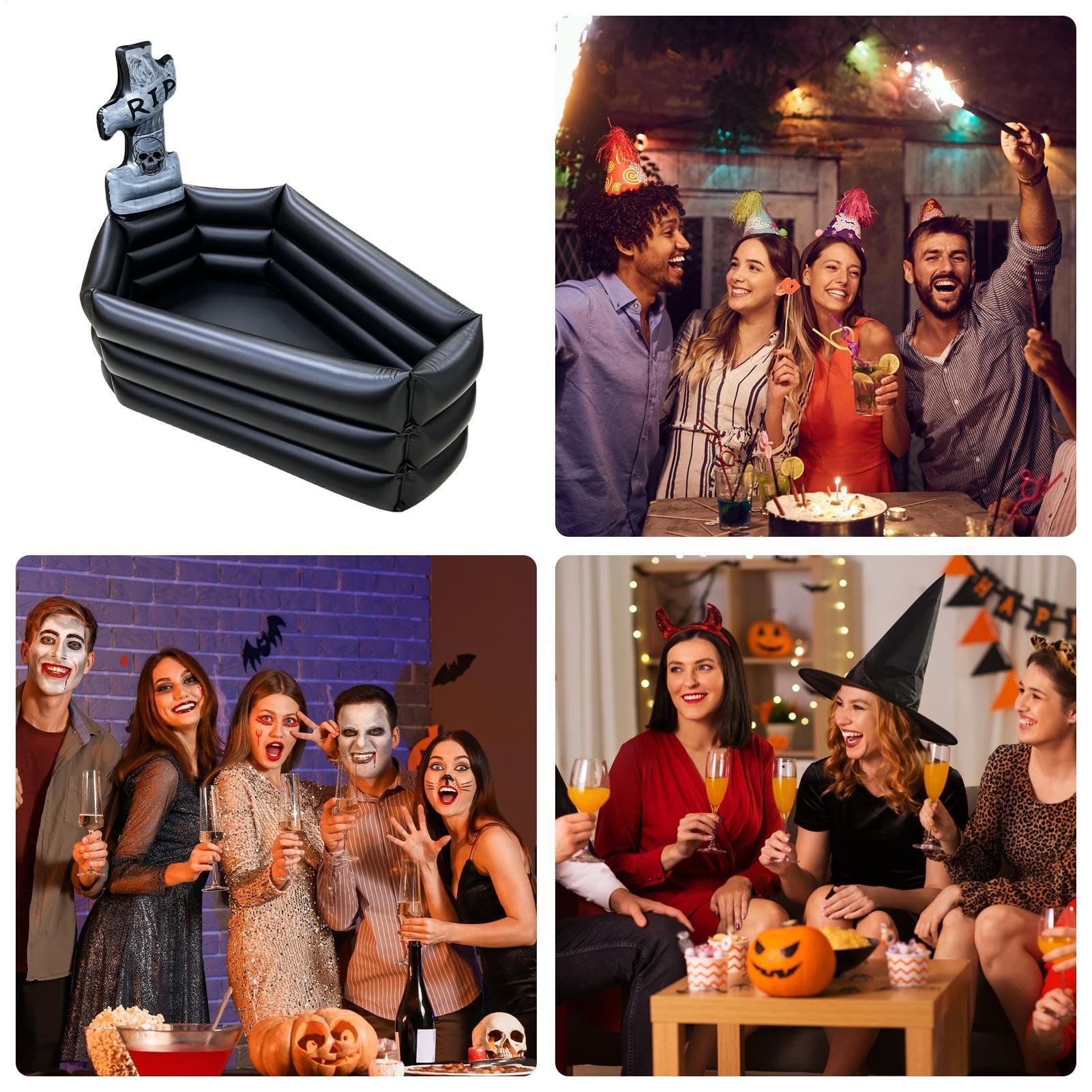 Aufblasbarer Halloween-Kühler | Sarg 89,9 cm große Kapazität Dekoration