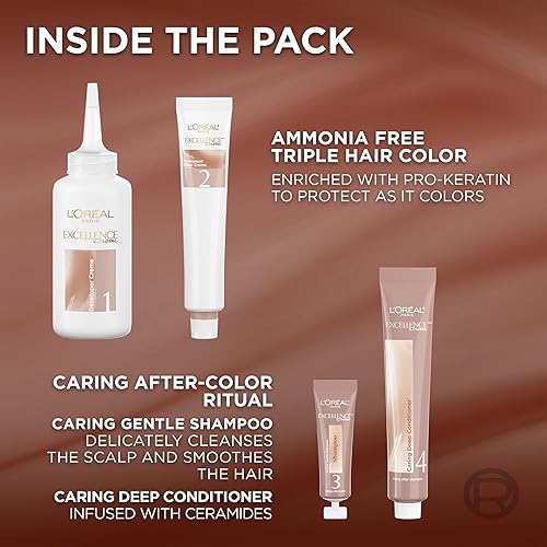 Miniatura 40 de L'Oreal Paris Excellence Universal Nudes - Tinte permanente para el cabello, sin amoníaco, para cobertura de cabello gris, rubio natural 8N, 1 kit