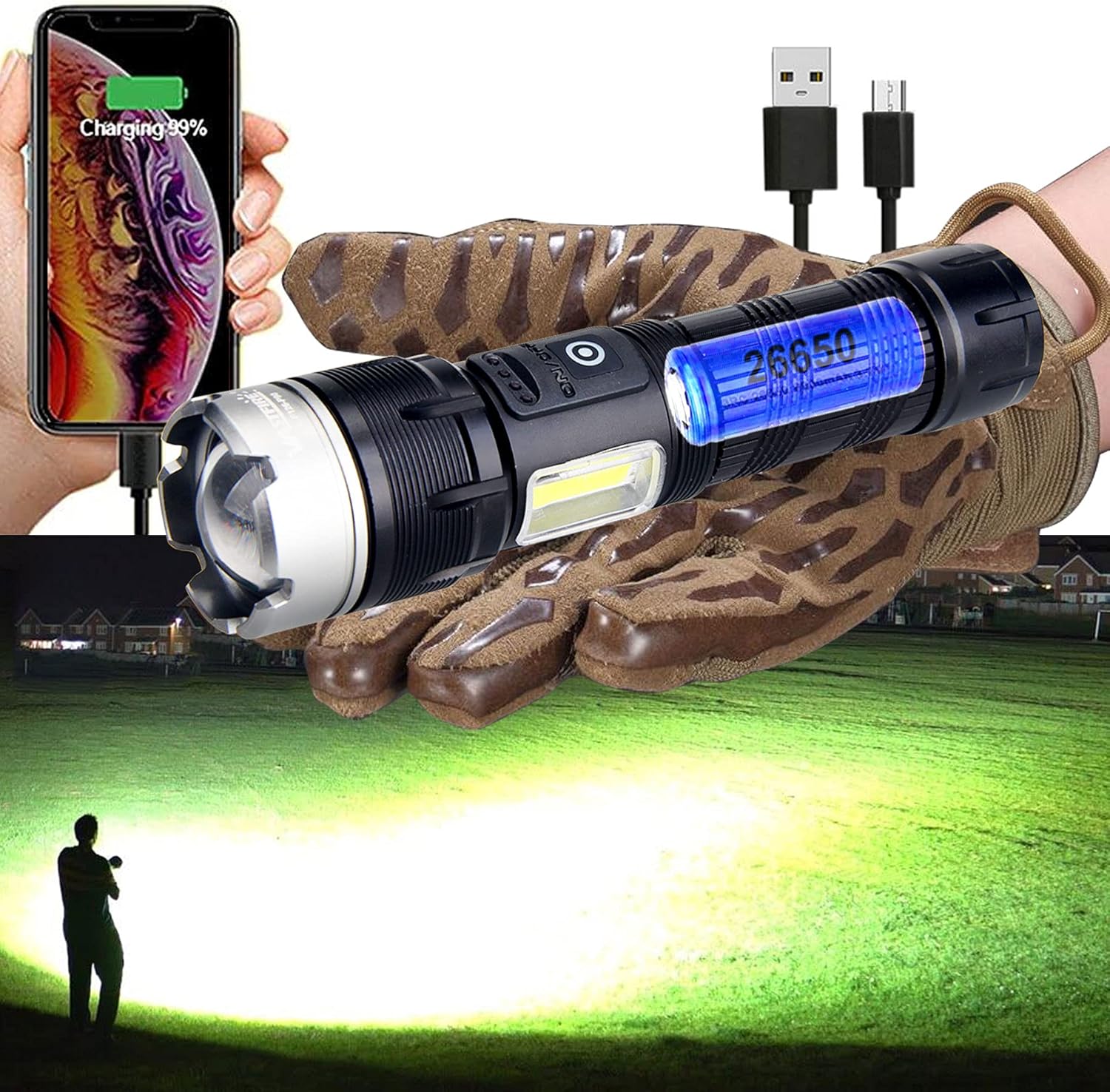 Worlds Smallest Brightest Flashlight High Lumen 1000000 Military