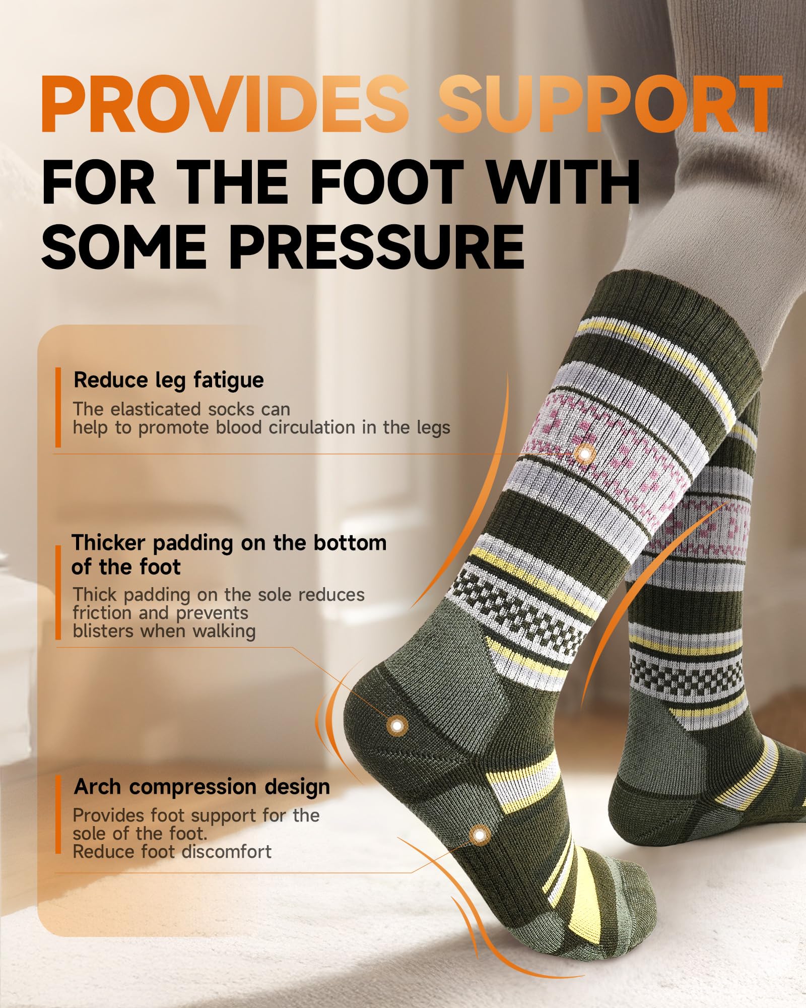 TANSTC Calze Termiche Uomo e Donna in Lana Merino, Calzini Invernali Classici, Traspiranti, Antiscivolo, 35-38 39-42 43-46 47-50, 3 Paia