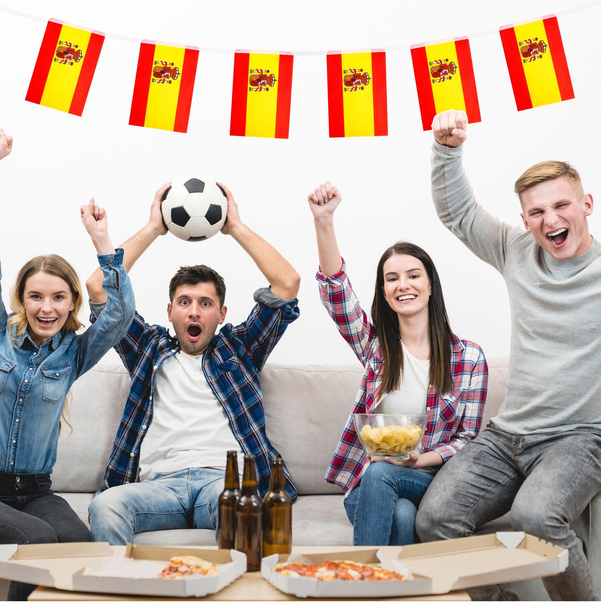 Spain flag Bunting España Decorations 10m 30 Flags for Oly Games 2024 Sports Football Events National Day Party - Image 4