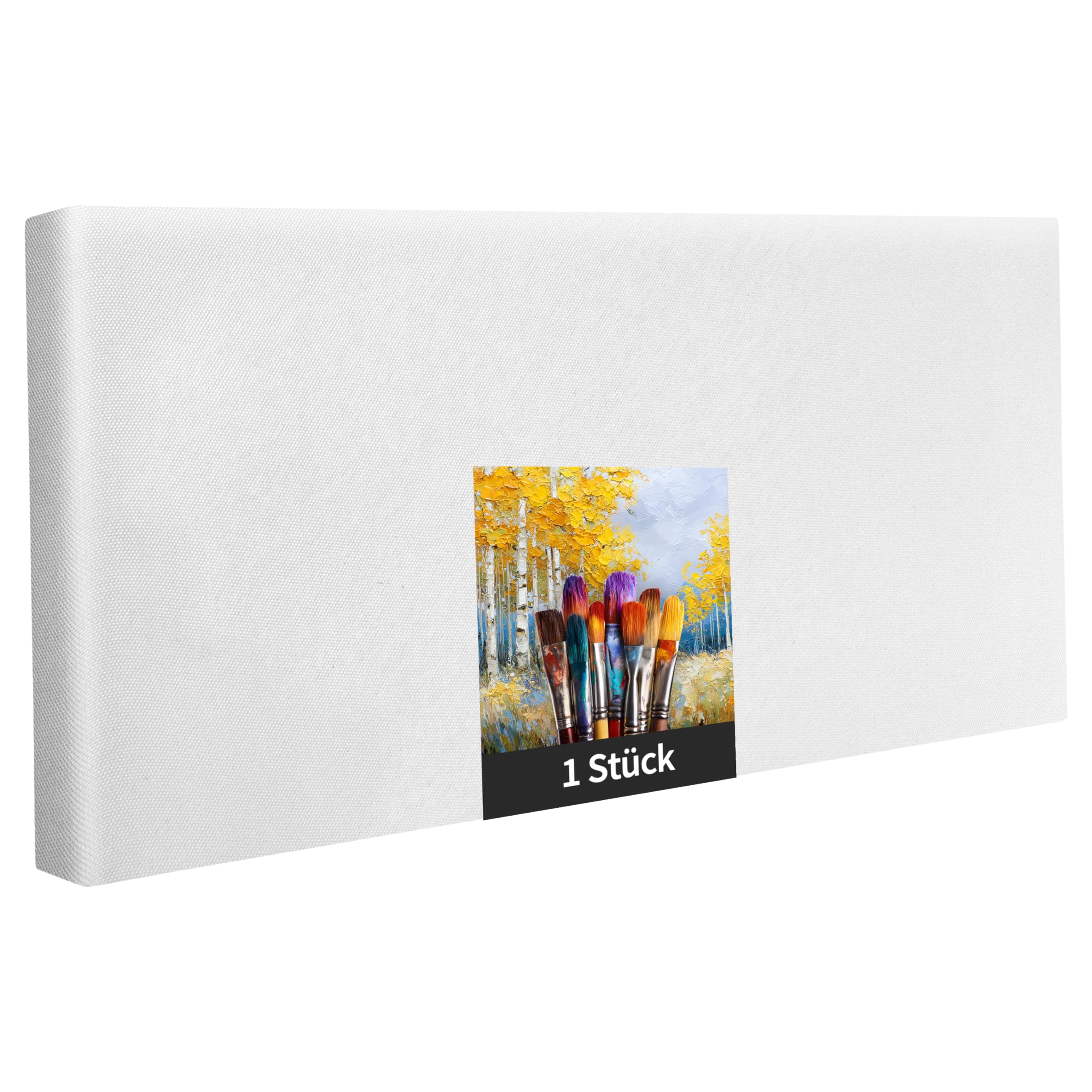 Künstlerleinwand Keilrahmen - 1 Stück - 70x140cm - weiß - zum Bemalen | Weiße Künstlerleinwand zum Bemalen, 1 Stück, 70x140cm, Keilrahmen, Polyester, für Acrylfarben und Textilfarben