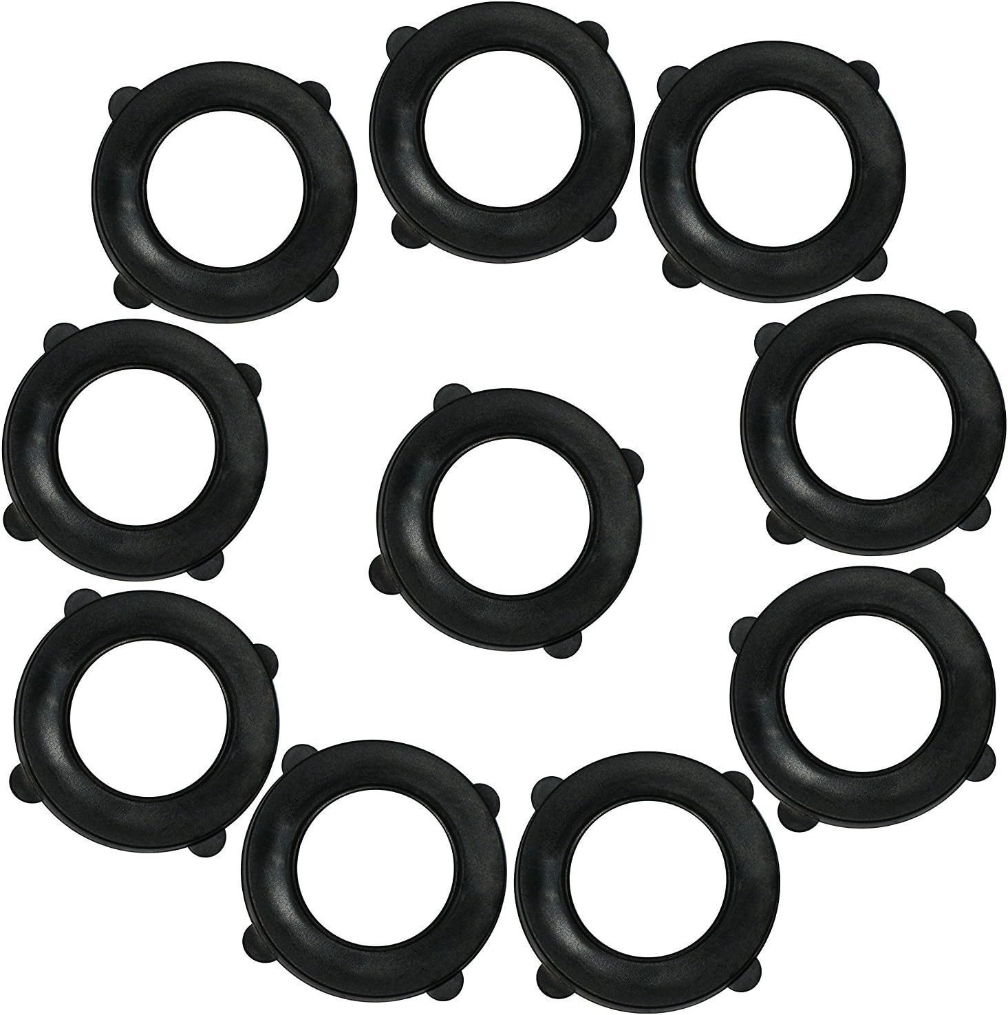 Garden Hose Washers Pack of 10. Made from Heavy Duty Rubber. Self Locking Tabs Keep Washer Firmly Set Inside Fittings