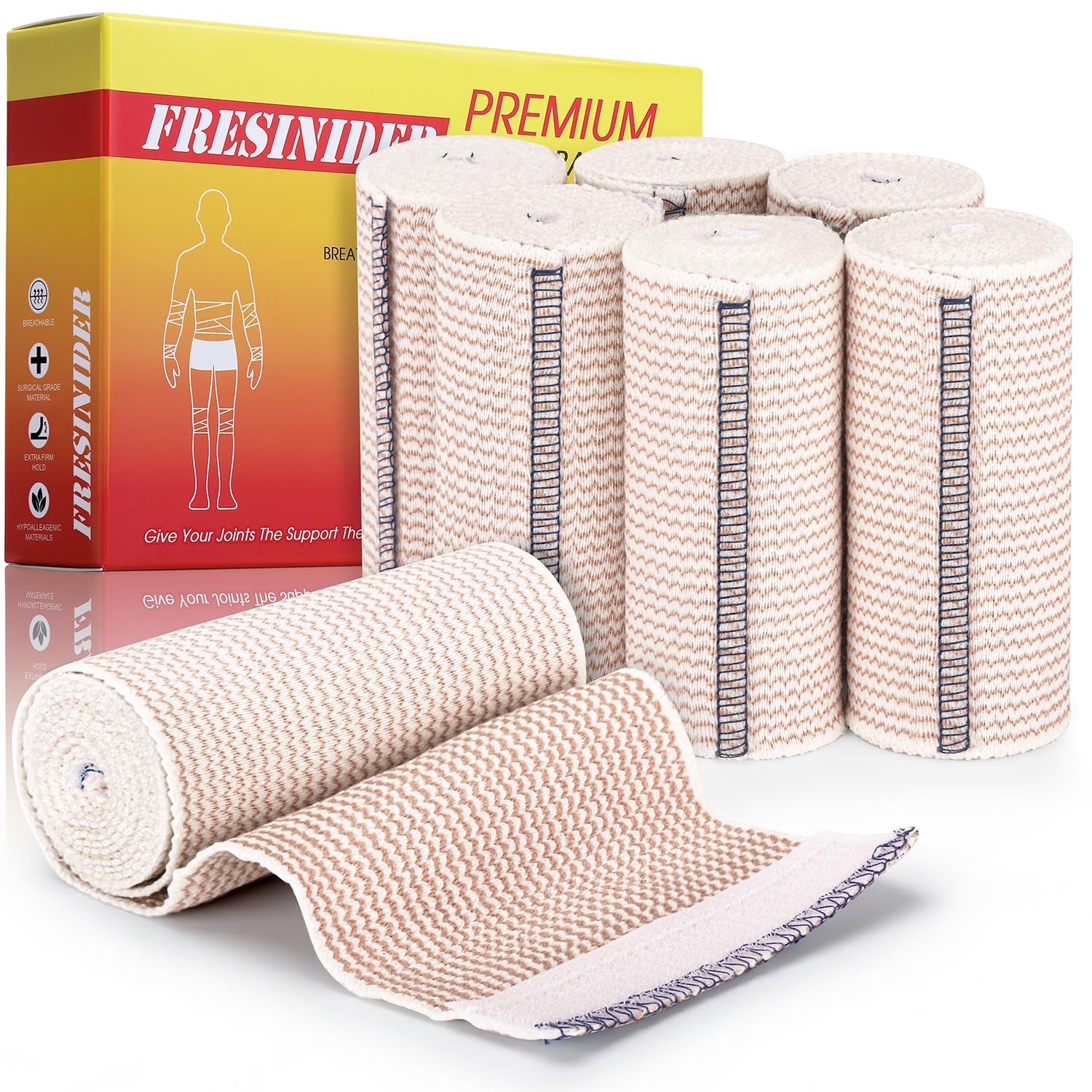 FRESINIDER Premium Elastic Bandage Wrap 3 Inch, 4 Pack, Hook and Loop — Amazon image 12
