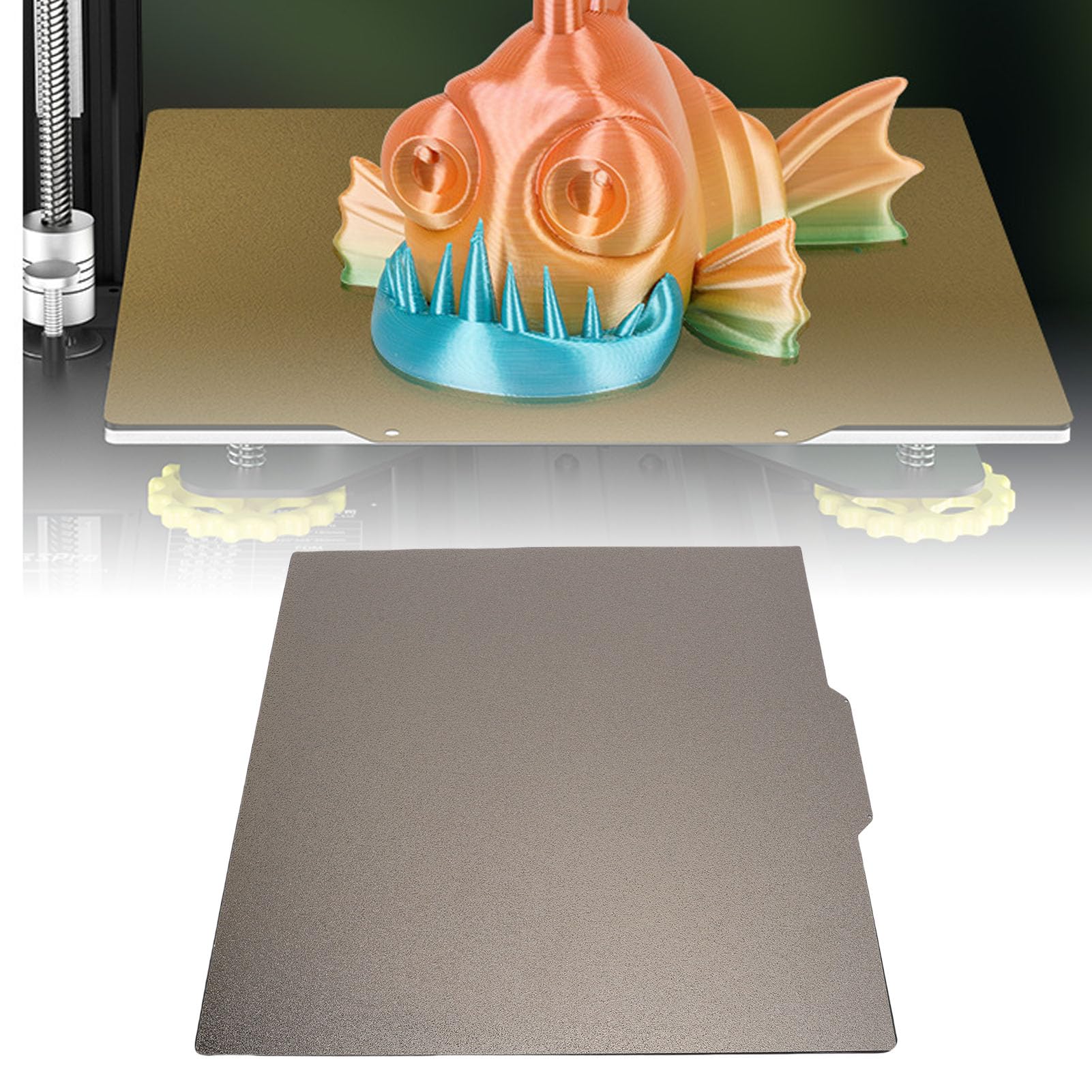 Double Sided PEI Sheet Matte PEI Textured Flexible PEI Spring Steel Heated Bed, 3D Printer Build Plate with Magnetic Base, PEI Bed for EGA X 3D Printers, 330x310mm