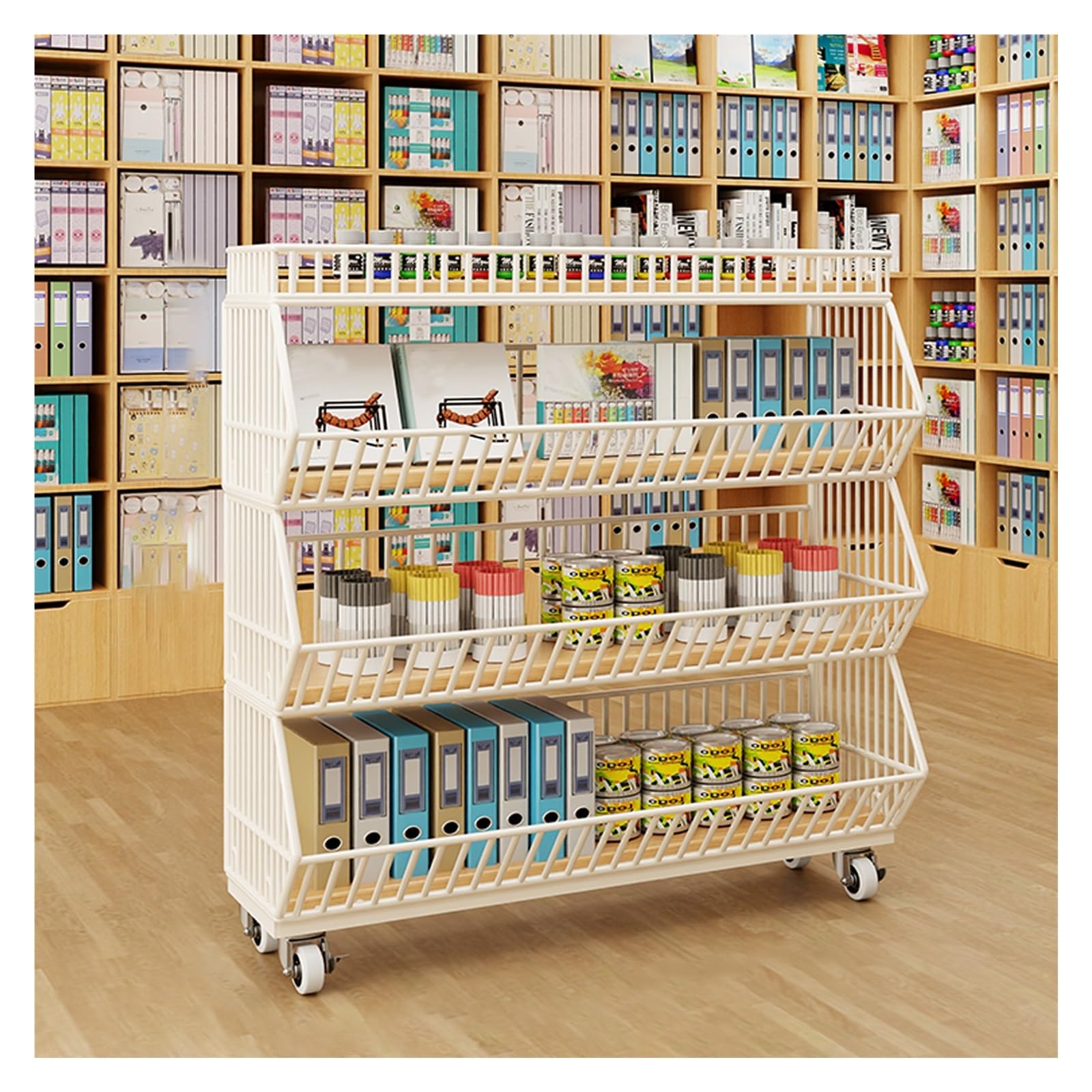 Espositore al dettaglio per merci di mercato Scaffali da banco per frutta verdura snack negozio nization soluzione di stoccaggio per farmacia Apparecchio di merchandising versatile