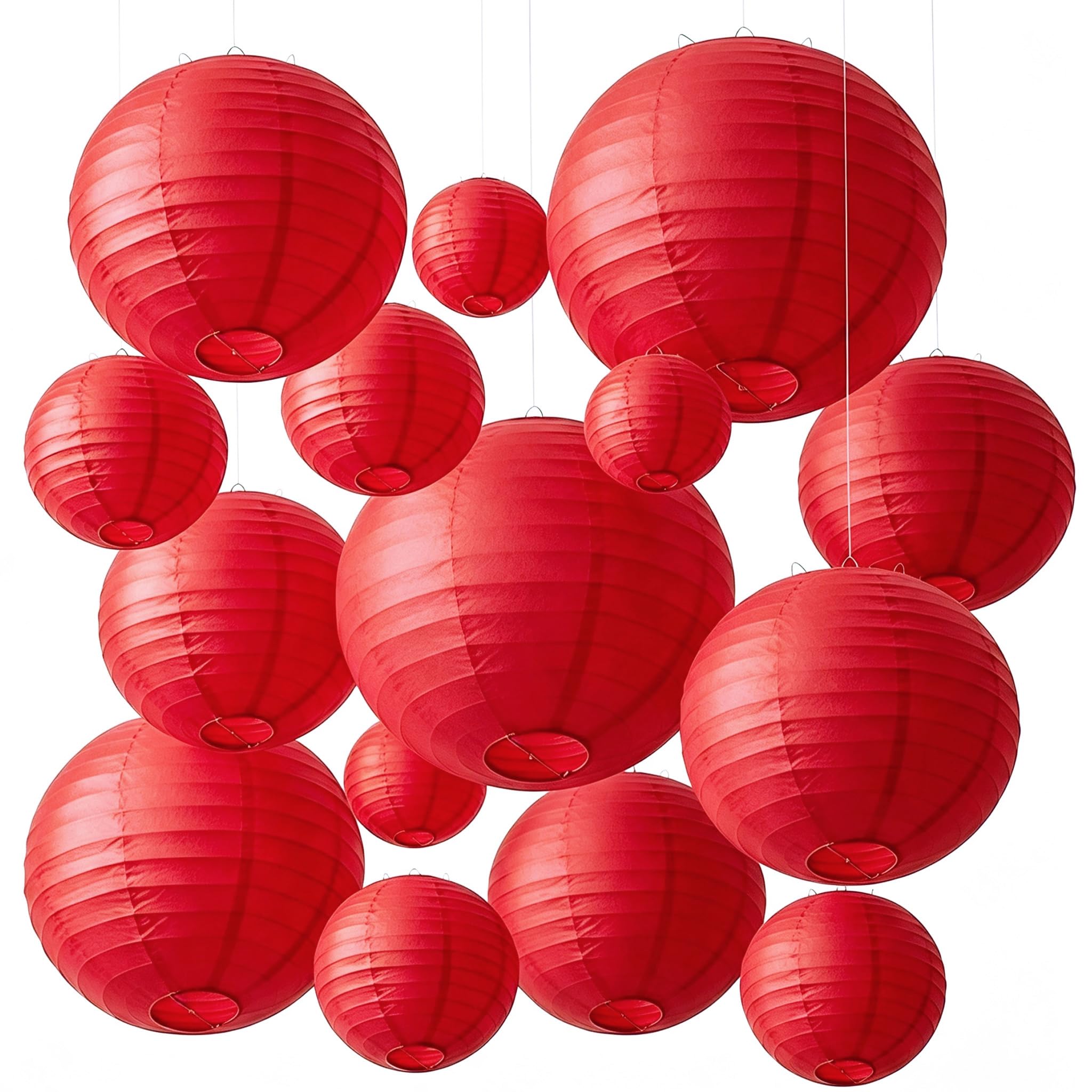15pcs Red Hanging Paper Lanterns Party Decorations for Wedding Birthday