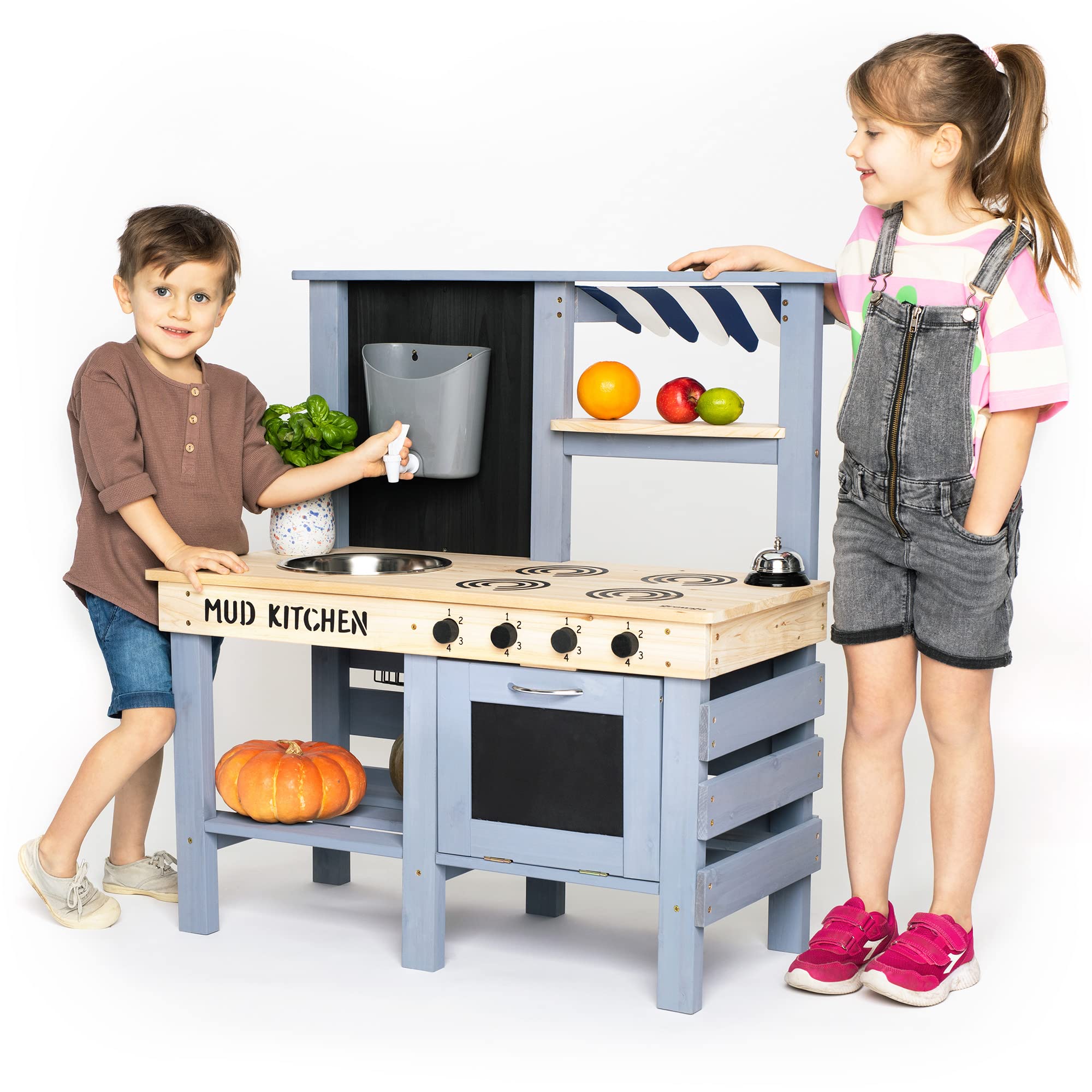 Photo 1 of **USED BUT APPEARS NEW**  GROWGO 2 in 1 Mud Kitchen for Kids Outdoor and Grocery Store Pretend Play Outdoor Kitchen for Kids, Lemonade Stand, Outdoor Play Kitchen, Outdoor Kids Kitchen Set, Kids Grocery Store Playset Market