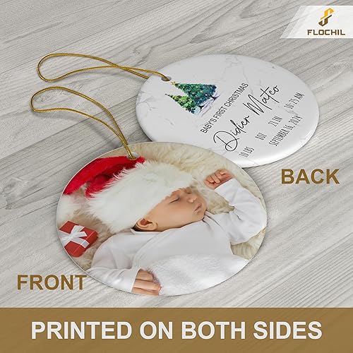 Miniatura 2 de Adornos de Navidad personalizados 2024 con foto, nombre para árboles de Navidad, casados por la primera Navidad del bebé, el mejor regalo para