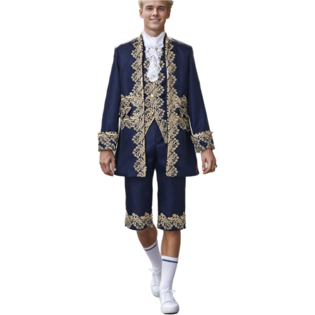 Costume Vittoriano Uomo CAMDOM - Stile Medievale/Palazzo, Per Cosplay, Teatro, Halloween (Set 6 Pezzi)