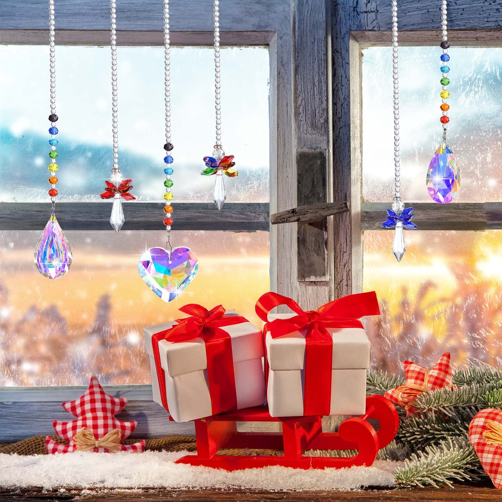 Shyllin 6 Pièces 40mm Attrape-Soleil Cristal, Prisme Cristal