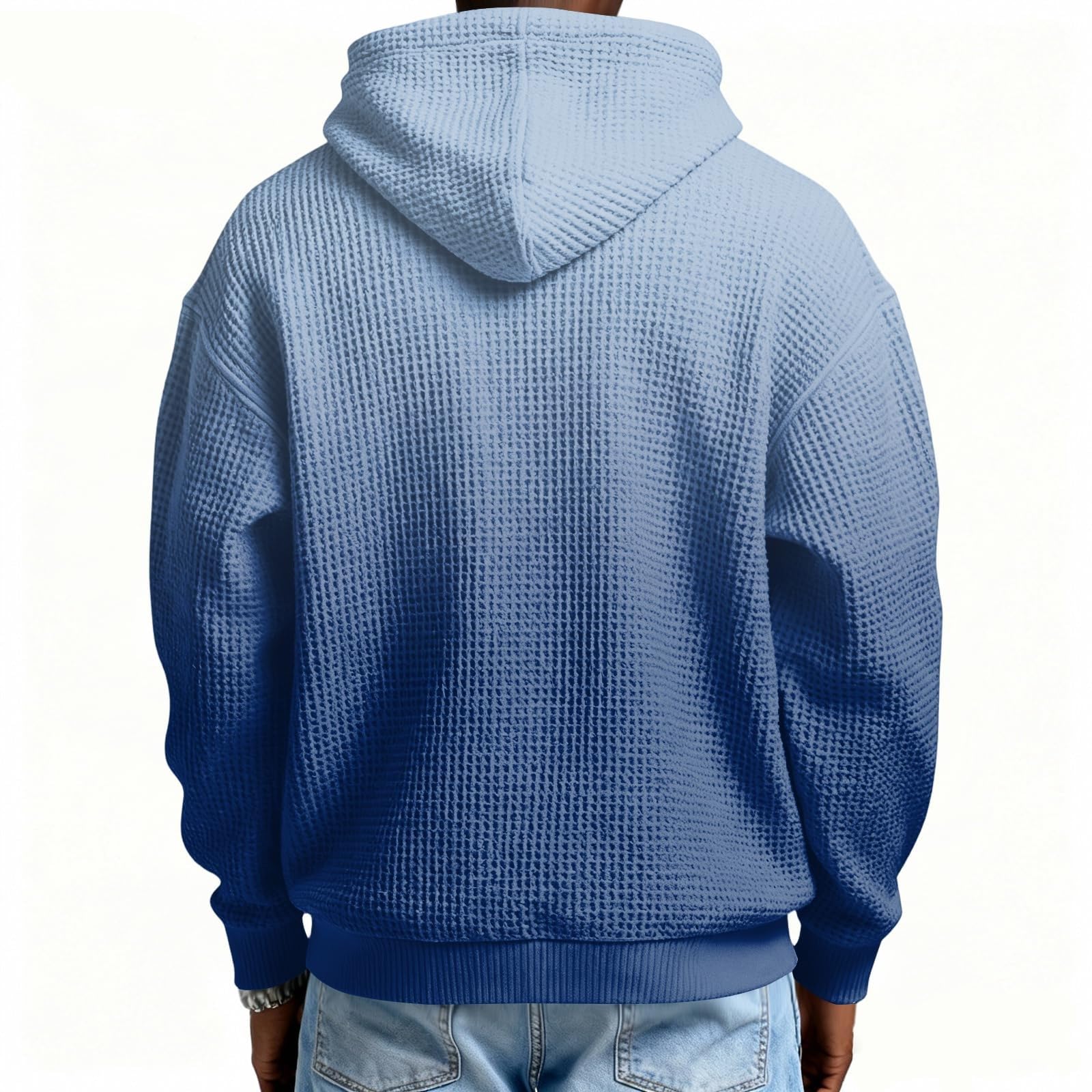 Sudaderas con Capucha Corta Men's Gradient Long Sleeved Hooded Sweatshirt Outerwear Originales (Light Blue, XXL) Ropa Boxeo Sudadera Cremallera Hombre Gimnasio Impermeable Chaqueta Mujer