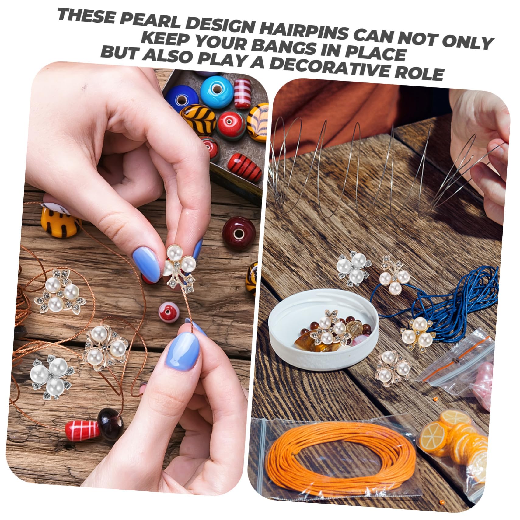 NUOBESTY 3 Sätze Teiliges Perlen Haarklammern Haarspangen Haarnadeln Für Frauen Handgemachte Haaraccessoires Mit Strass Für Besondere Anlässe 50 Stück * 3