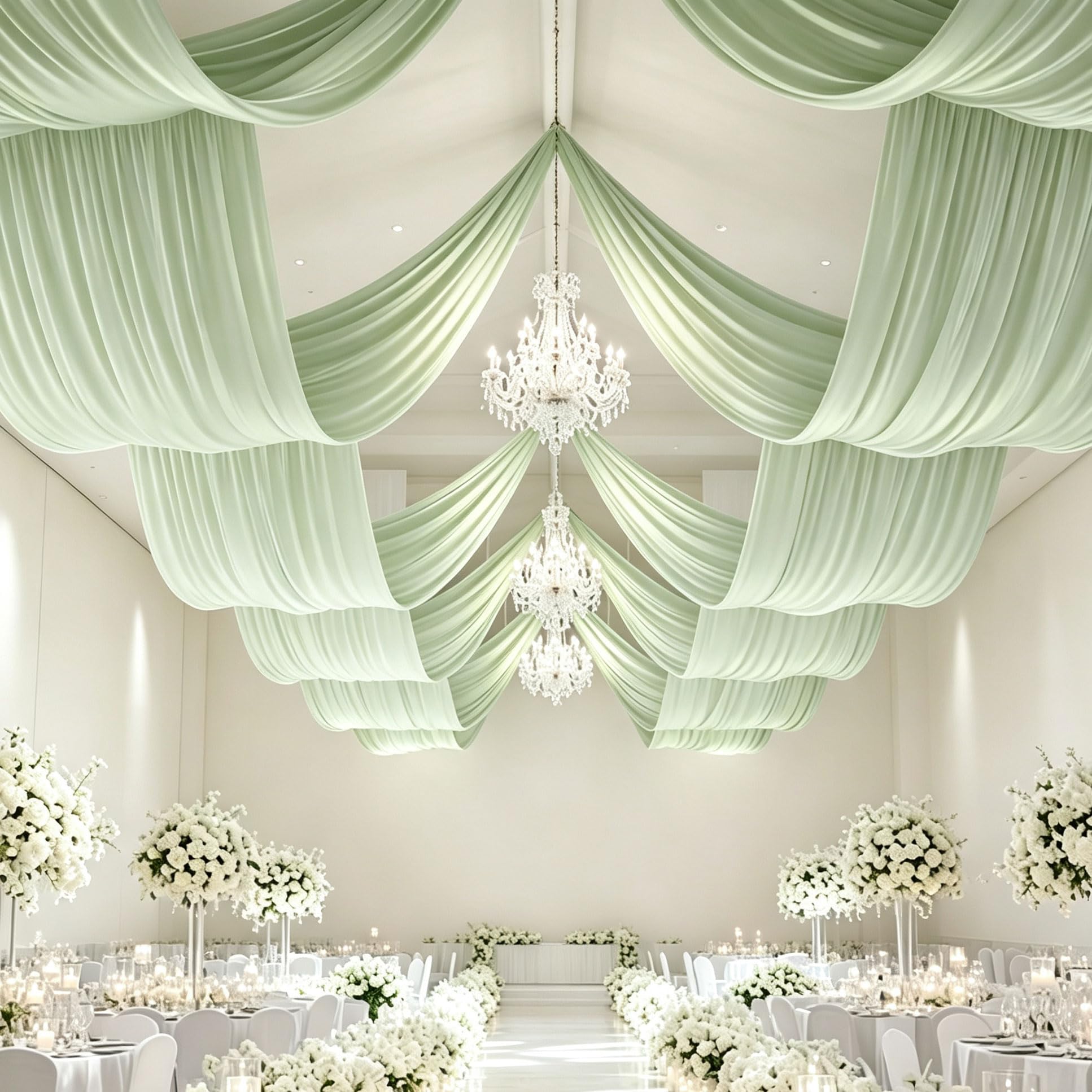 2 Paneles de Paño para Techo 150x600cm para Bodas y Fiestas