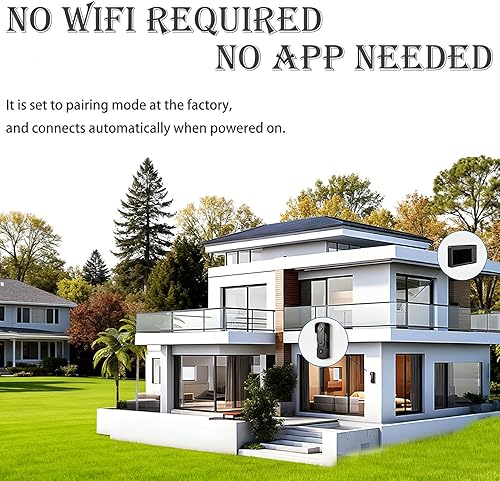Miniatura 6 de Cámara de timbre de video - Seguridad inalámbrica 1080P HD con pantalla de 4.3 pulgadas, sin WiFiNo necesita aplicaciónsin suscripción, batería