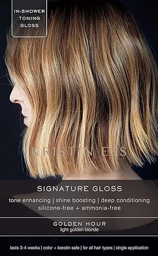 Kristin Ess Tratamiento de brillo distintivo en Golden Hour para cabello rubio claro, brillo que aumenta el brillo, brillo + esmalte que mejora el