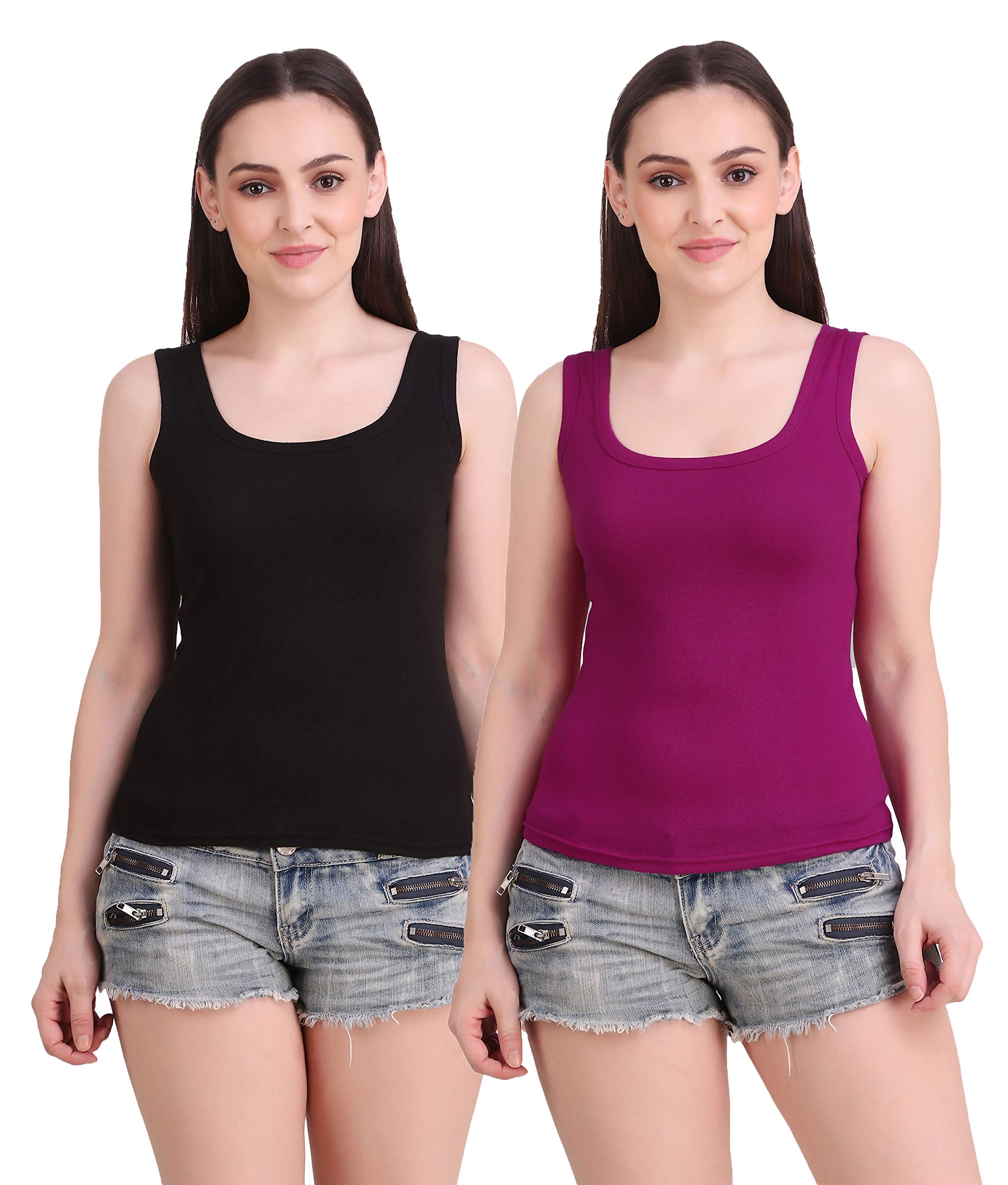 17hills Pack of 2 Tank Top Vest Top Camisole Sando Spaghetti Inner Wear Camis for Women, Girls-picture-37