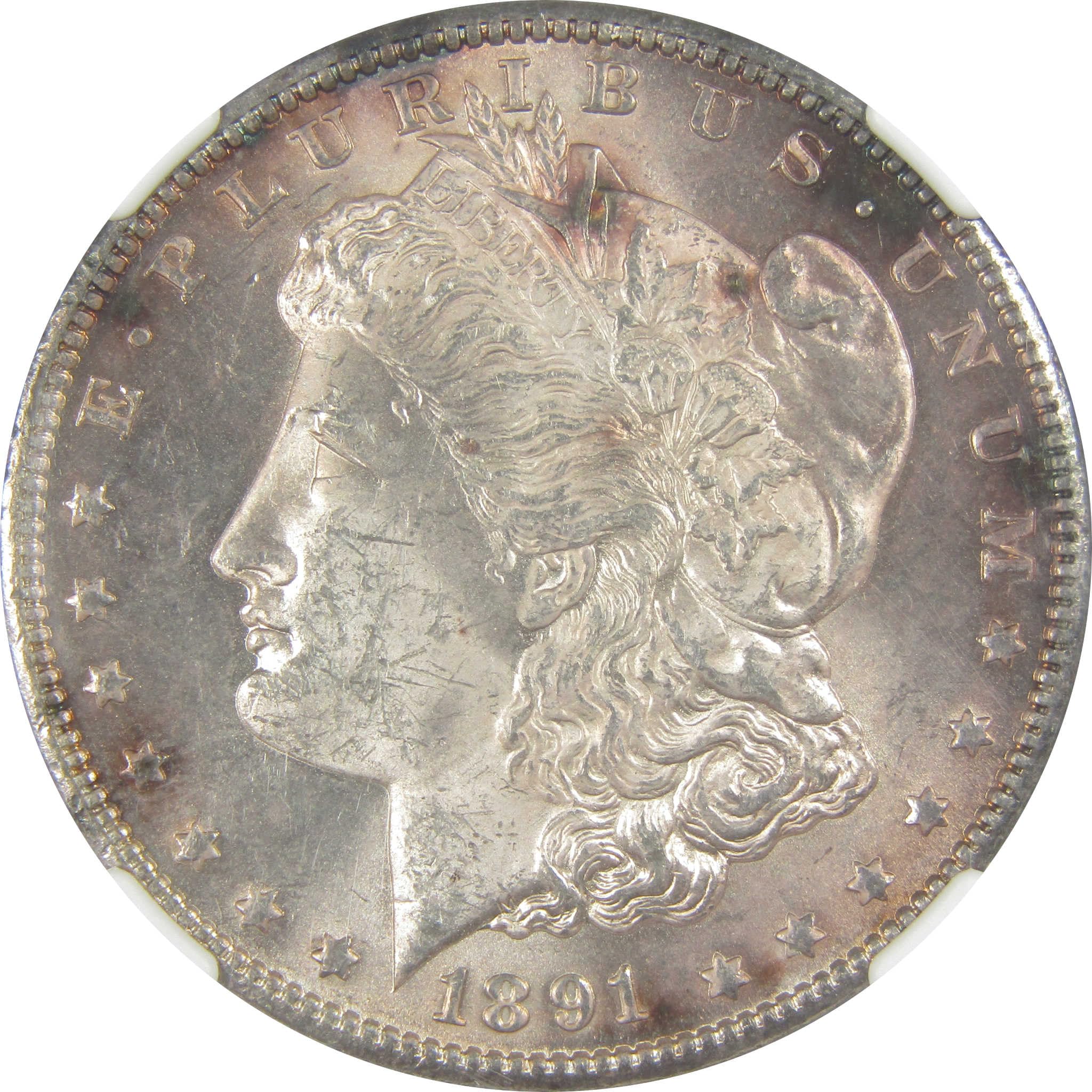 1891 CC Morgan Dollar MS 62 NGC Silver Uncirculated $1 Coin SKU