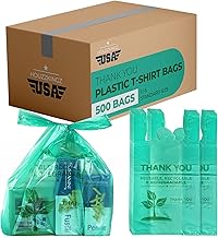 500 Biodegradable Compostable Thank You Plastic Bags - Grocery Shopping ...