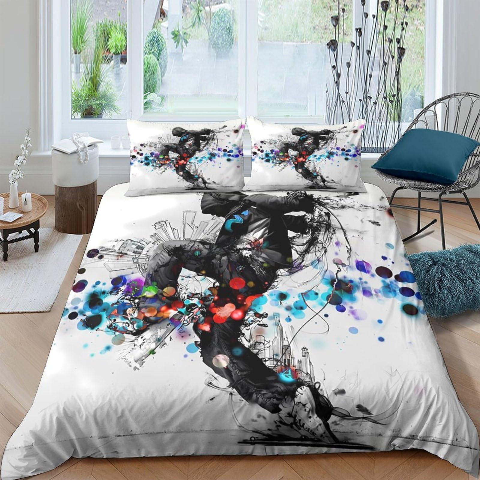 Ctjqhvkz Style-6 3D Printed Abstract Ink Splash Fitted Sheet Microfiber Soft Colorful Artistic Bed Cover For Bedroom Dorm Mattress Decor Single（135X200cm）