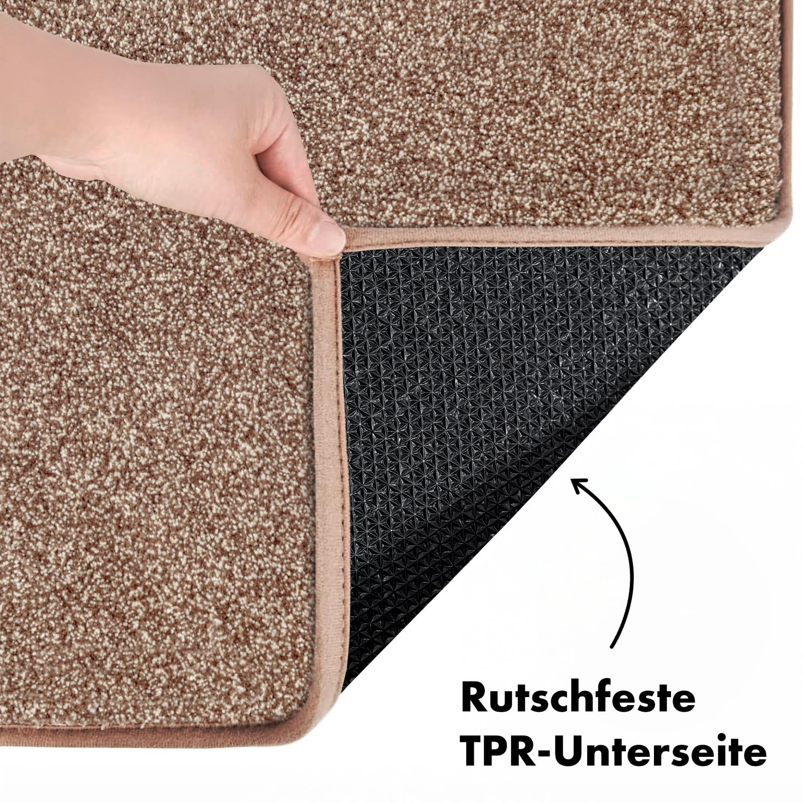 Floordirekt Schmutzfangmatte innen 60 x 150 cm - Braun - rutschfeste Maschinenwaschbare Fußmatte - Türmatte Sauberlaufmattestürmatte - Fussmatte für Hund - Haustür & Flur - NASA