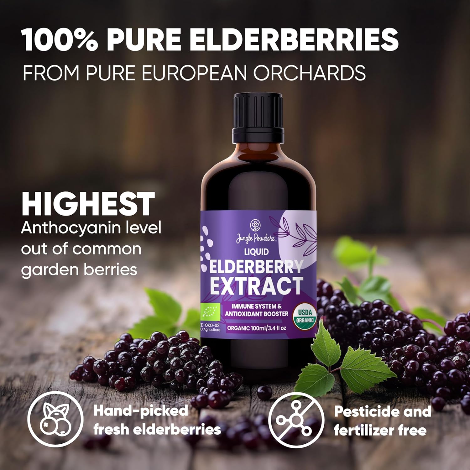 Organic Elderberry Syrup USDA Certified 3.4 fl oz Bottle Liquid Sambucus Elderberry Immune Support Supplement for Kids and Adults Alcohol-Free European Origin Elderberries Extract High Bioavailability - Image 4