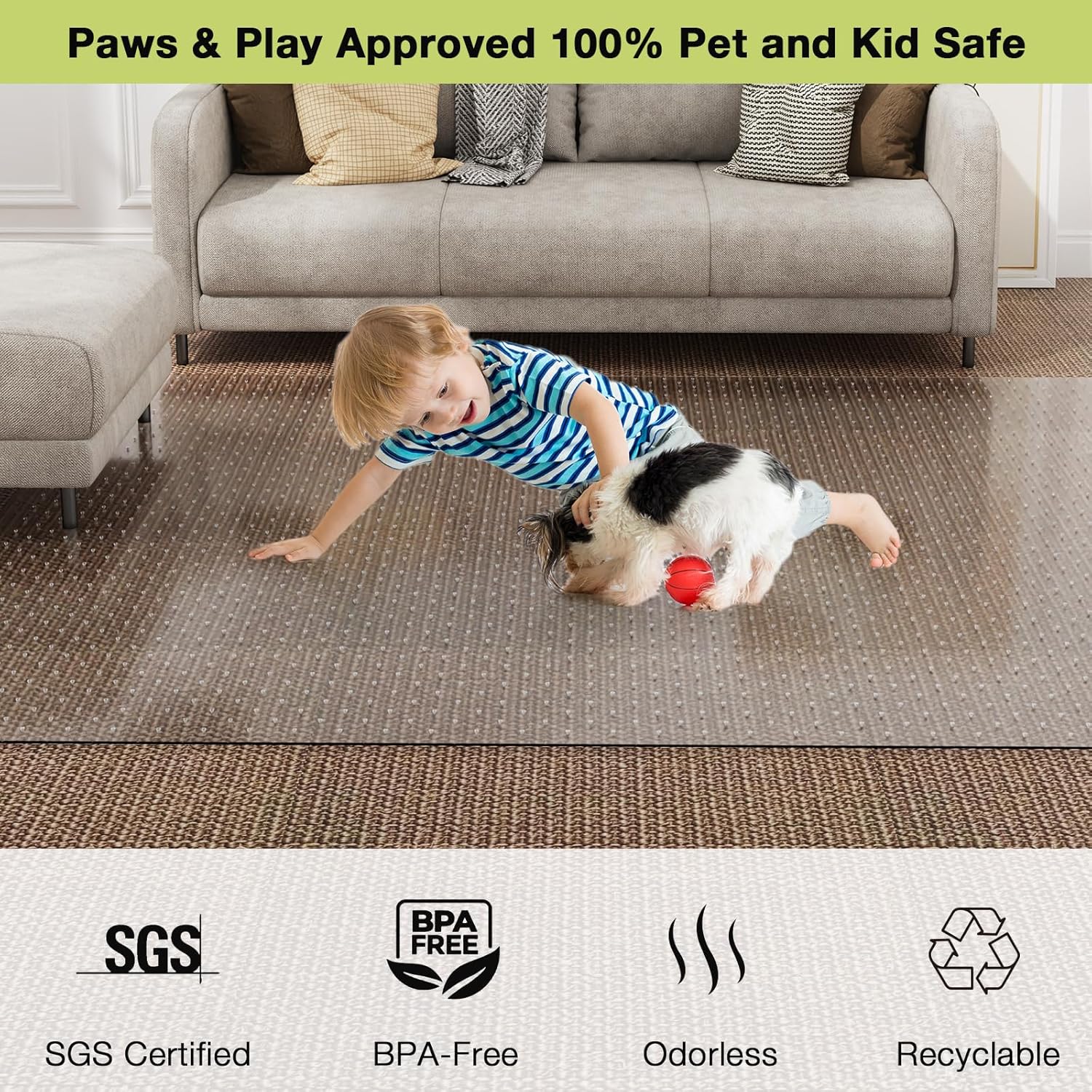 【Shipped Flat】2 Packs 46" x 60" Clear HeavyDuty Office Chair Mat for Thick Carpet, Plastic Under Desk Carpet Protector Mat for Rolling Desk Chairs, Suitable for Home and Office, Vinyl Floor Protector