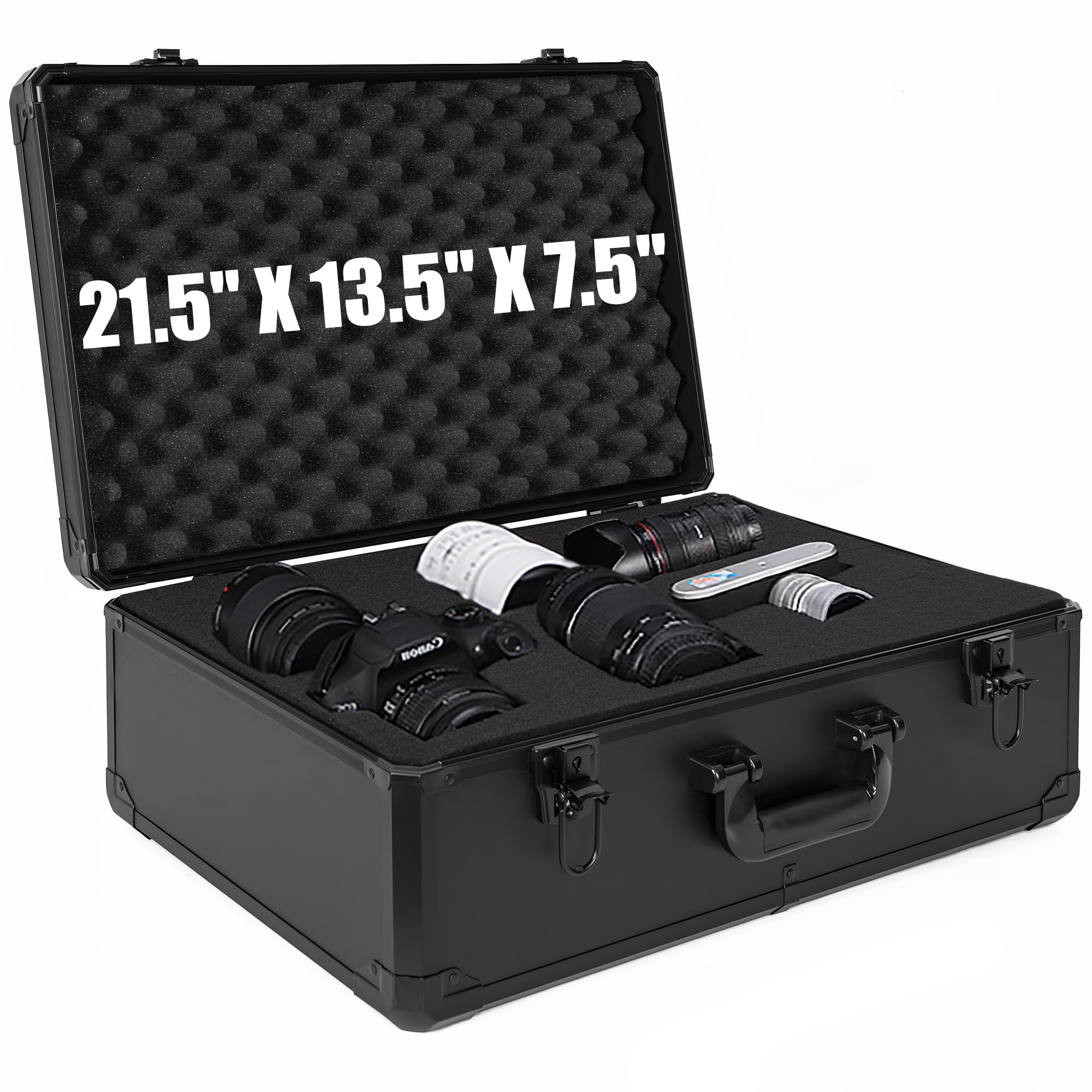 Protective Hard Case 22 X 14 X 8-Inch Shockproof Water-resistant with Customized DIY Foam Insert fit for Camera, Laptops, etc