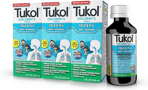 TUKOL - LiQ Berry - LiQ Berry para aliviar el resfriado y la fiebre para niños, paquete de 3 unidades