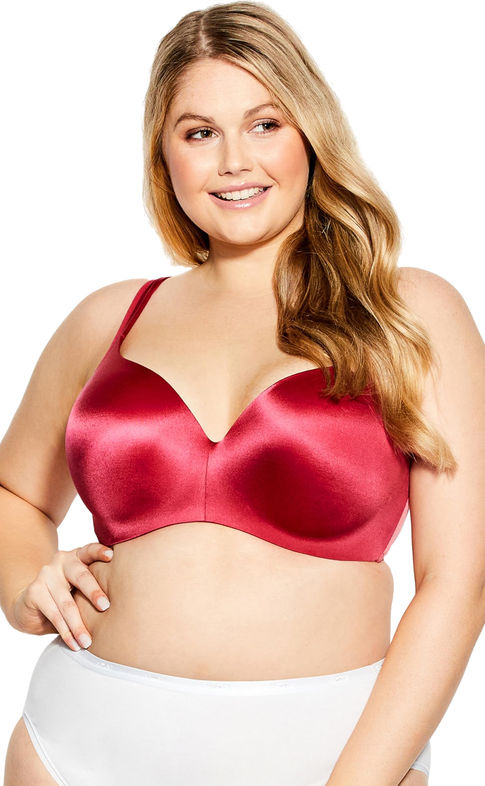 Size 44H AVENUE Women's Plus Size Bra Knitted Lace Red