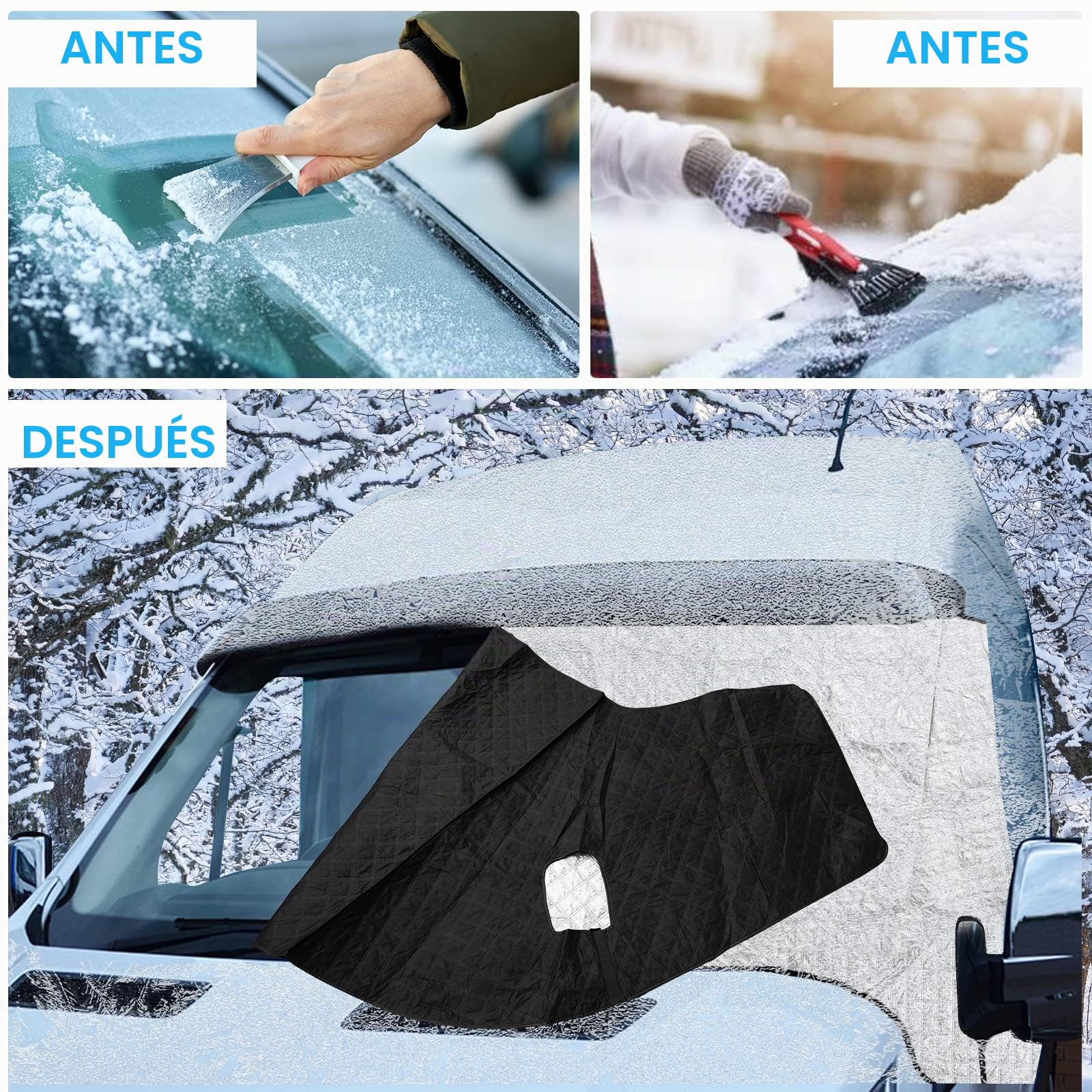 CICMOD Protector de Parabrisas para FIAT Ducato Térmica Exterior | Cubre Parabrisas Protección Solar Funda Parabrisa Delantero para Coche