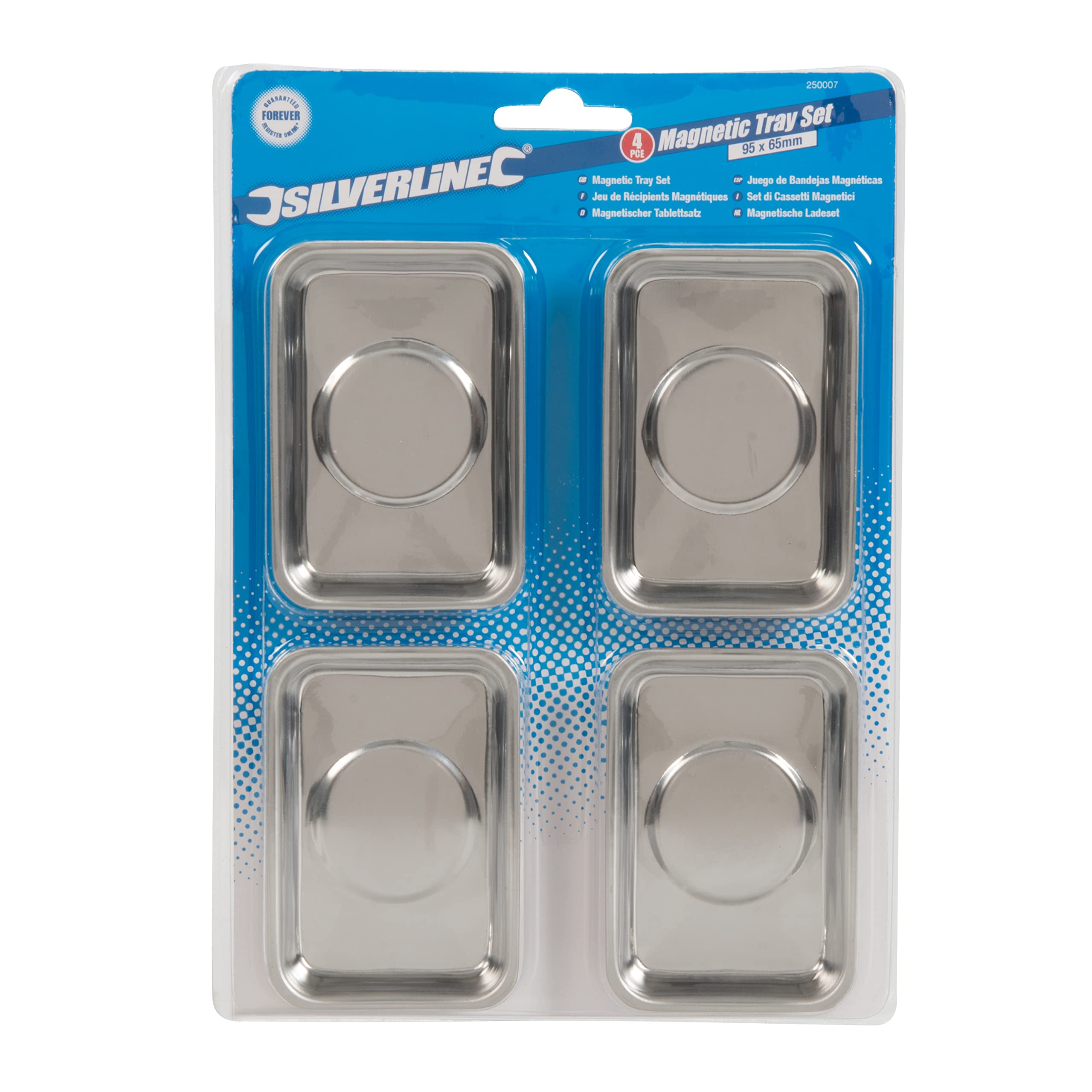 Silverline - Bandejas magnéticas, 4 pzas 90 x 65 mm (250007)