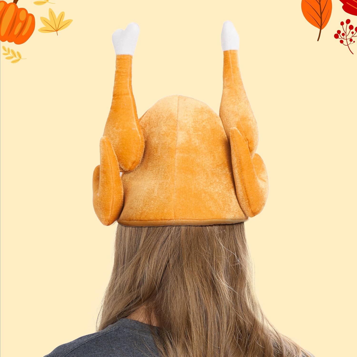 Spooktacular Creations 3 Pack Plush Roasted Turkey Hats for Thanksgiving and Halloween Costume Dress Up Party - Image 8