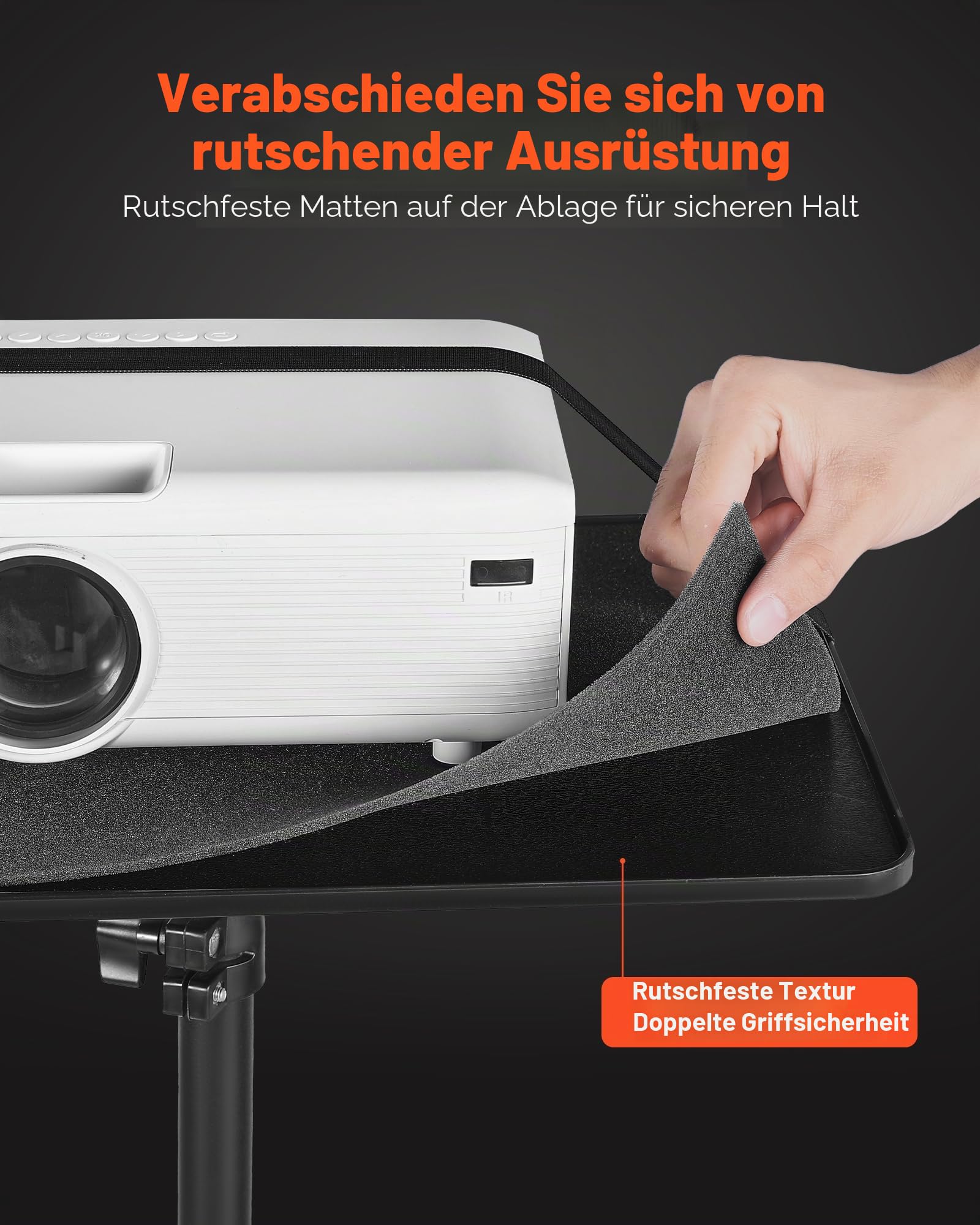 VEVOR Projektorständer Beamer Ständer höhenverstellbar 72-157 cm, 360° horizontal drehbarer Bodenständer für Projektor, multifunktionale Halterung für Meetings, Filme im Freien 30 x 40 x 157 cm