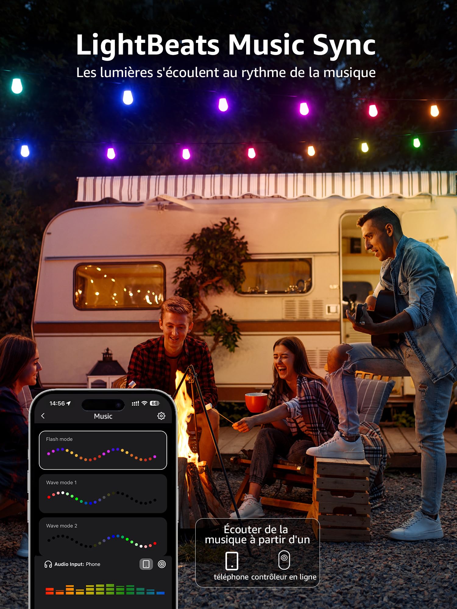 Lepro ZB1 IA Guirlande Lumineuse Extérieur Intelligente 15M Contrôle Vocal | Concepteur d'Éclairage IA Personnalisé, Music Sync, Contrôle Segmenté Intelligent Compatible avec Alexa et Google Assistant