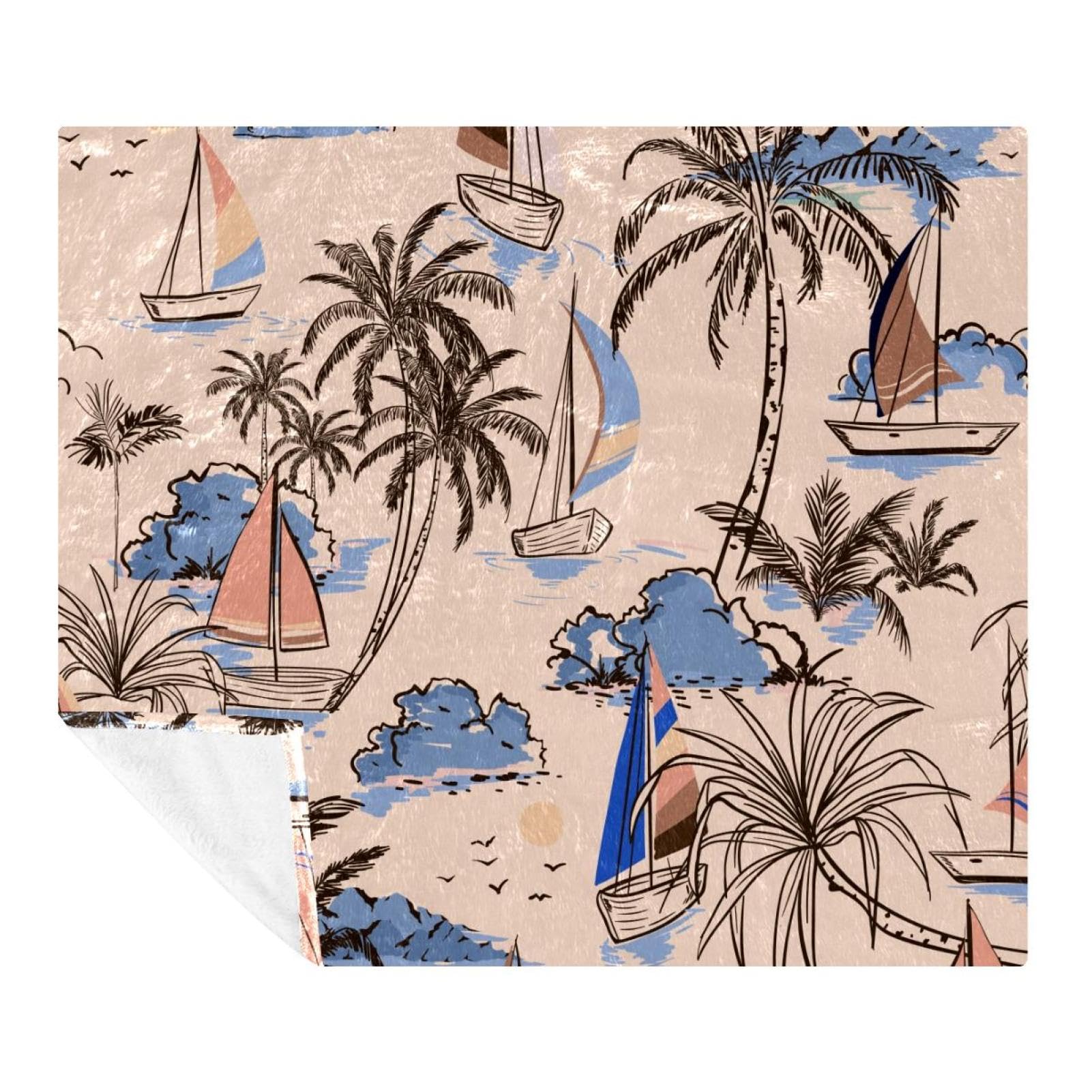 Couverture microfibre île tropicale pour des soirées cocooning sur votre canapé